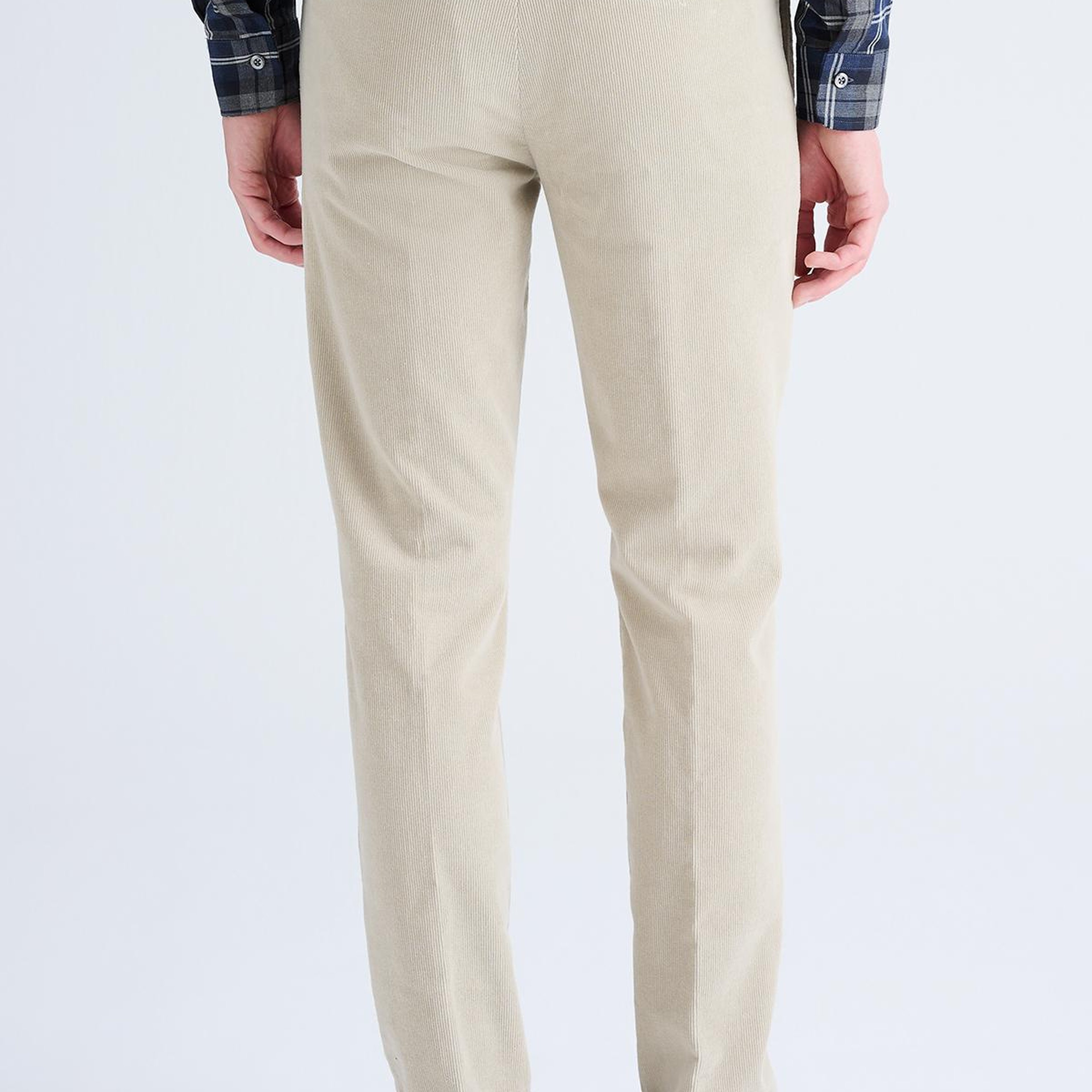 Erkek Bej Kadife Chino Pantolon