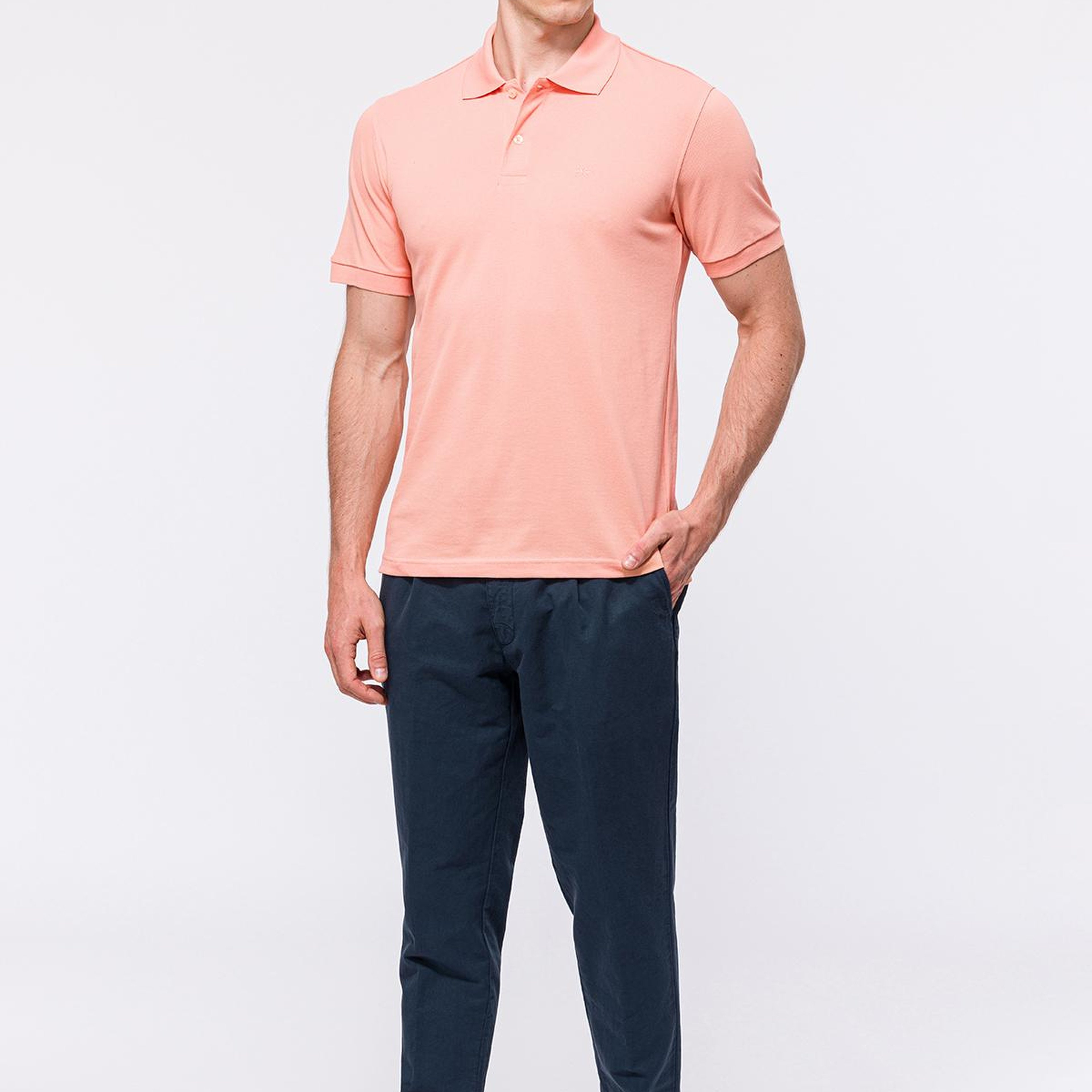 Erkek Pembe Kısa Kollu Polo Yaka T-Shirt