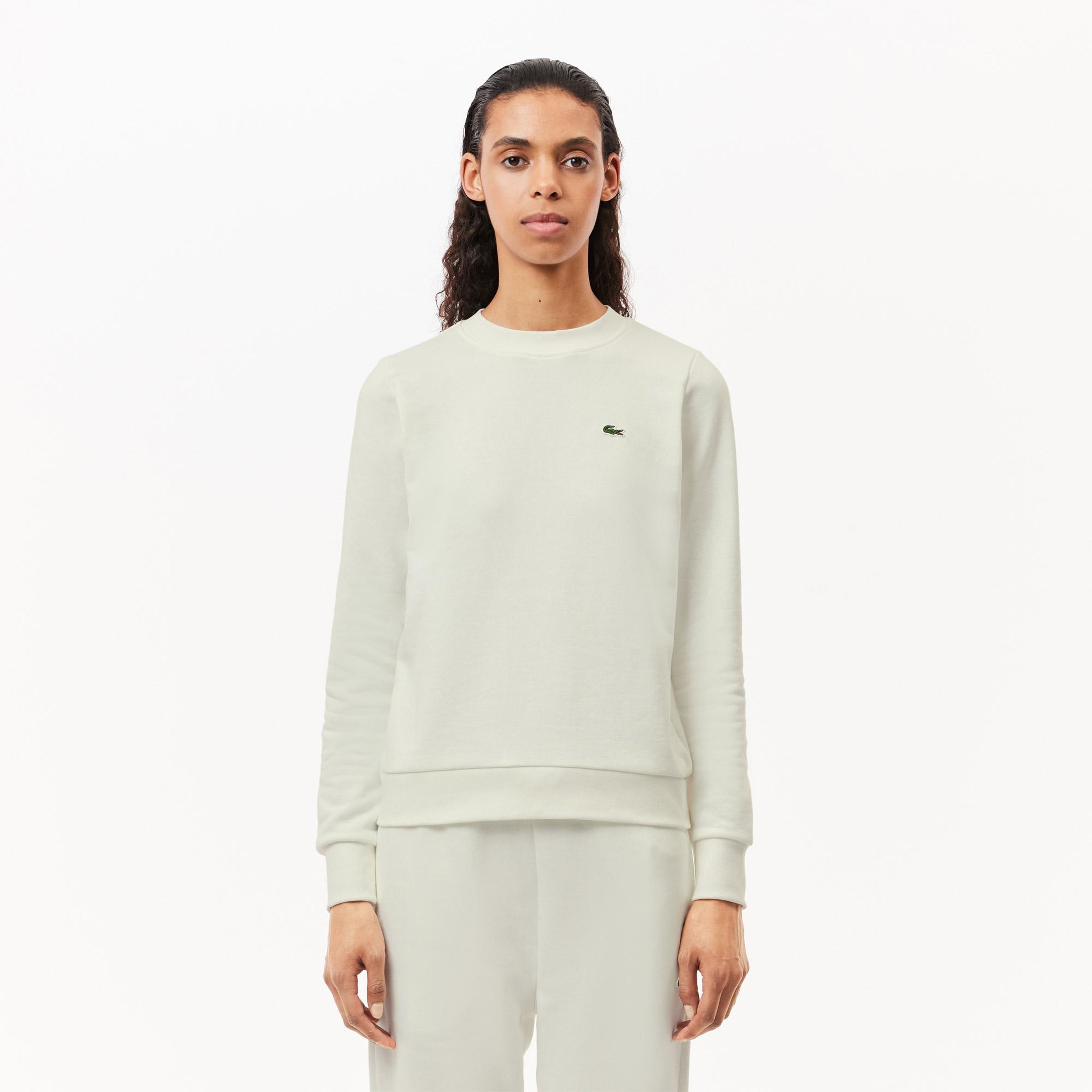 Lacoste Regular Fit Kadın Beyaz Sweatshirt