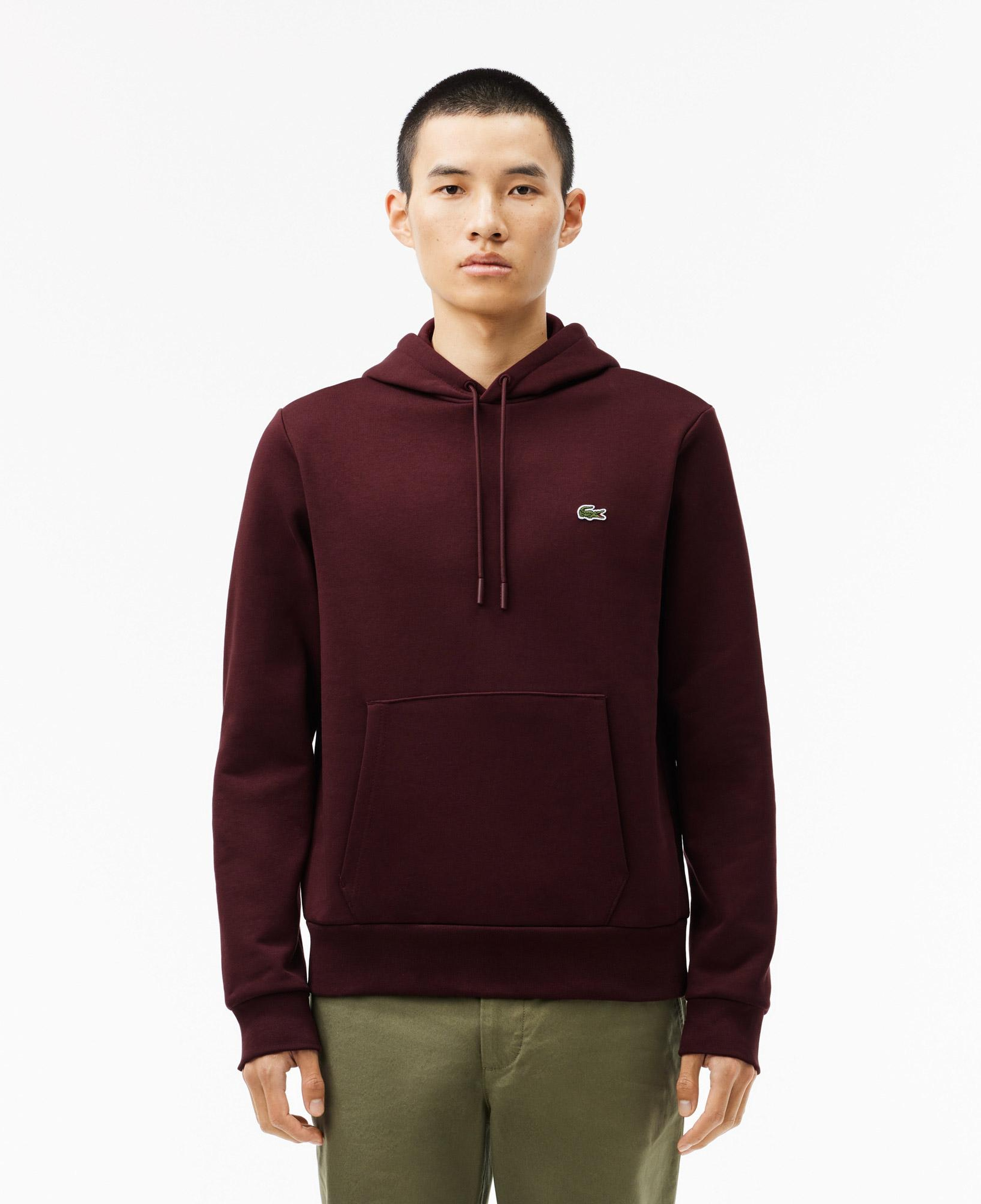 Erkek Classic Fit Kapüşonlu Bordo Sweatshirt