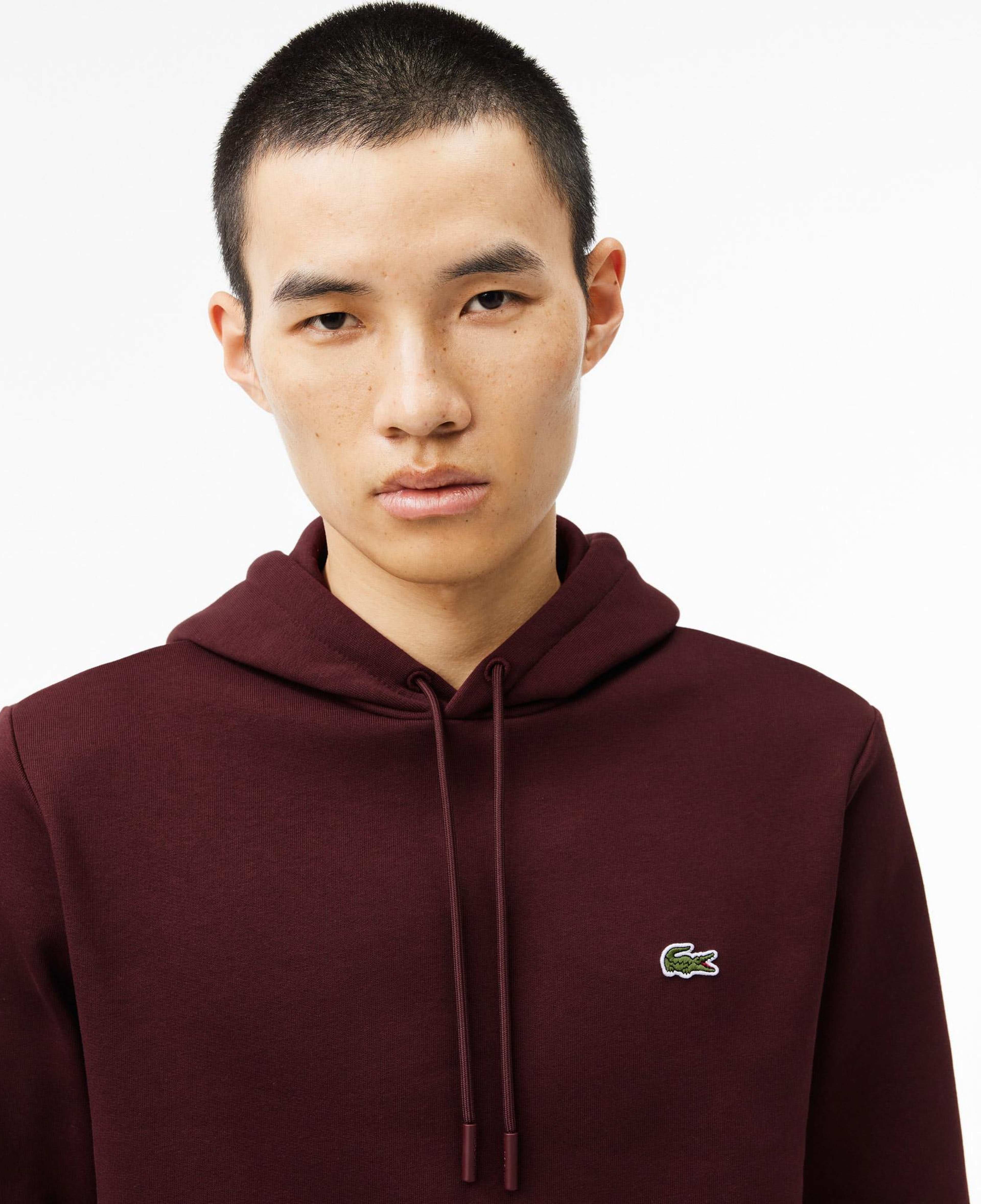 Erkek Classic Fit Kapüşonlu Bordo Sweatshirt