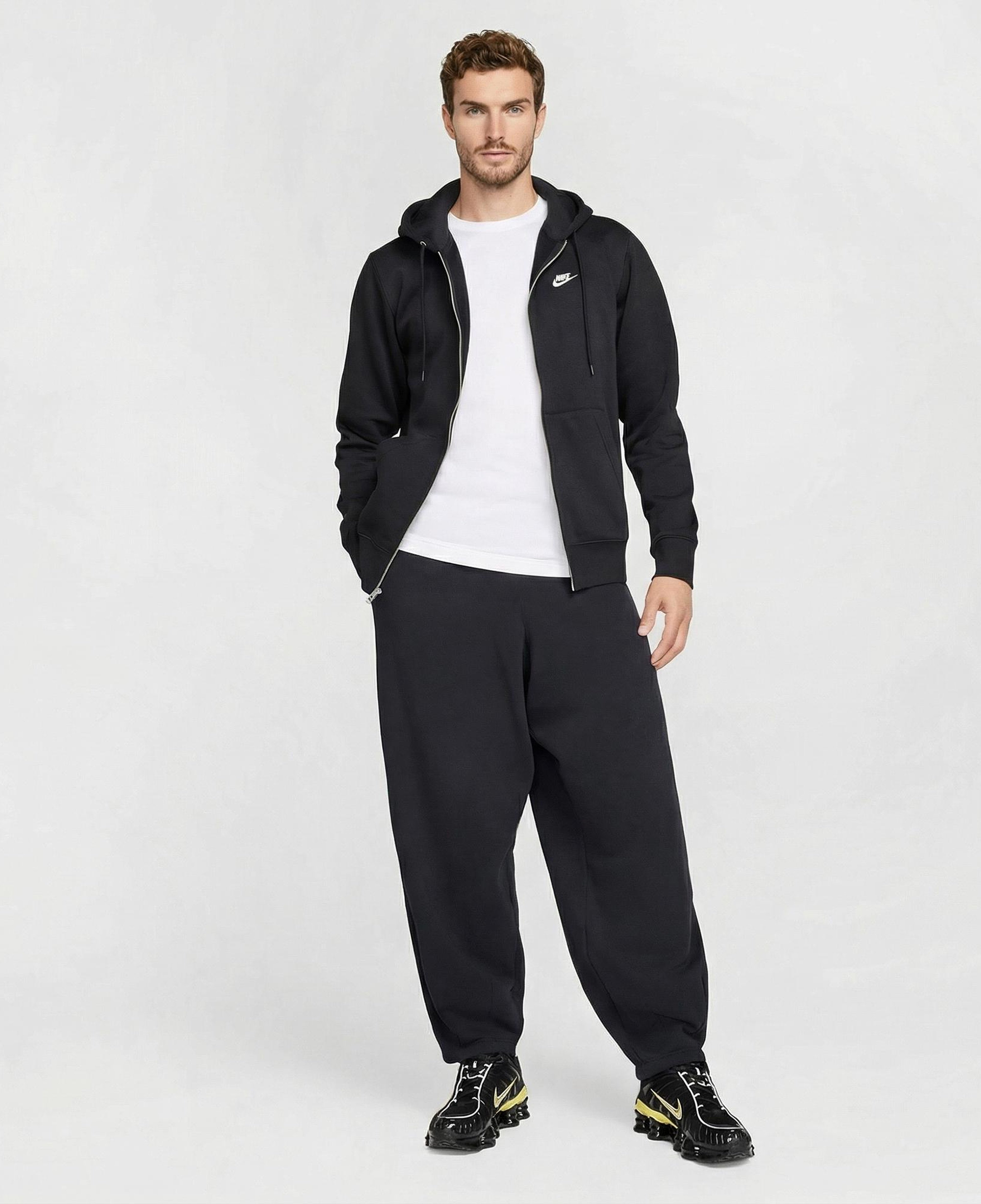 Nike Club Erkek Siyah Kapüşonlu Hoodie