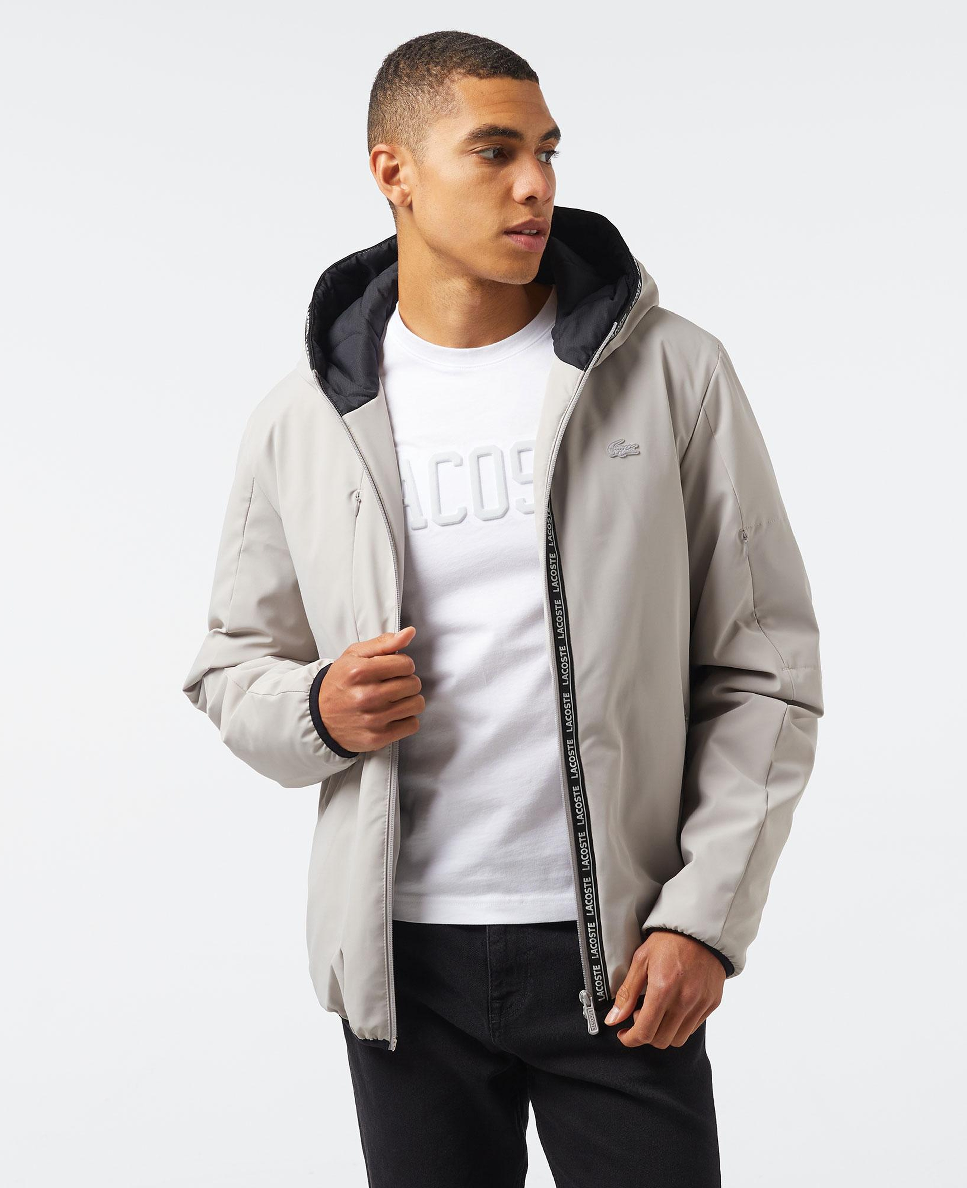 Erkek Regular Fit Kapüşonlu Gri Mont