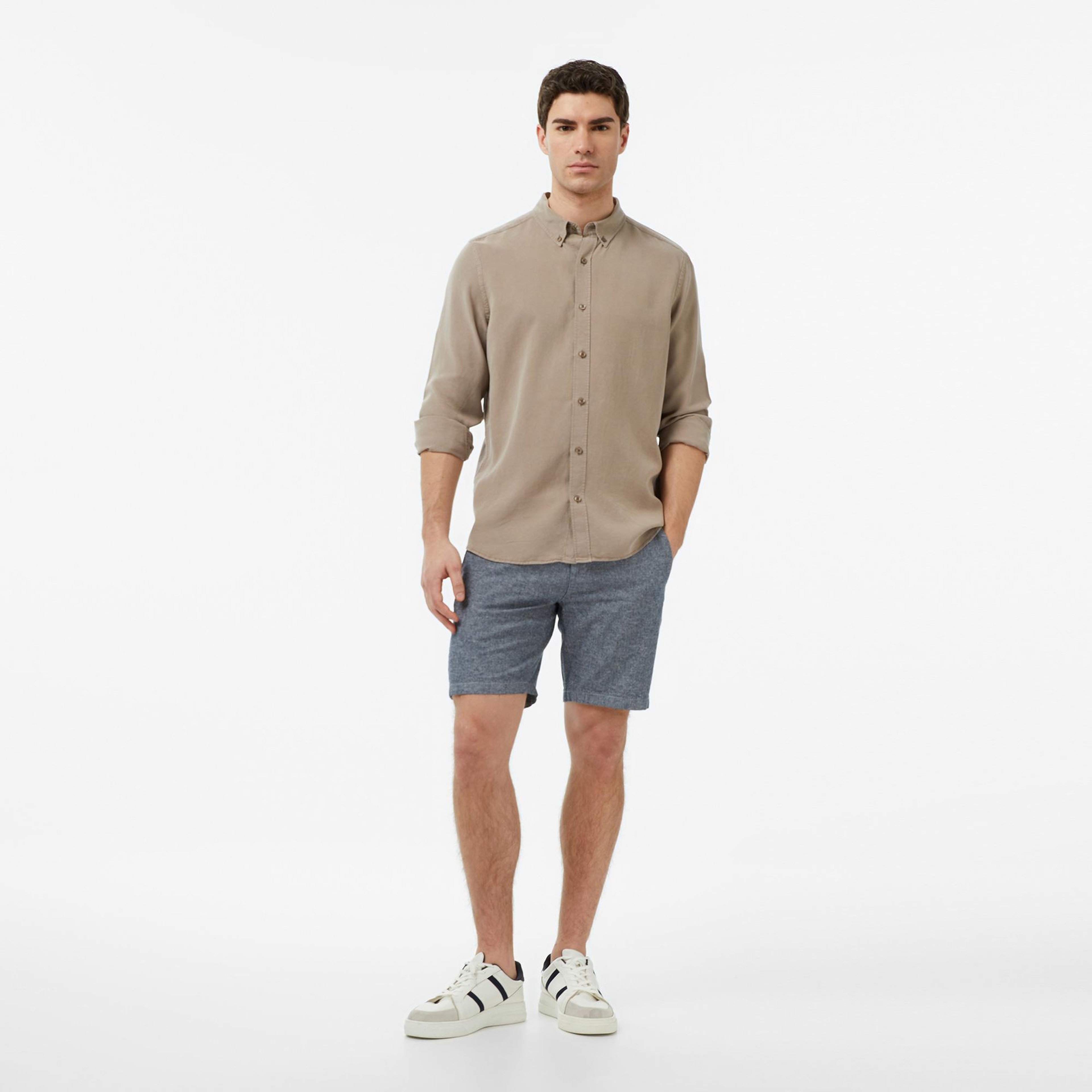 Nautica Erkek Bej Regular Fit Gömlek