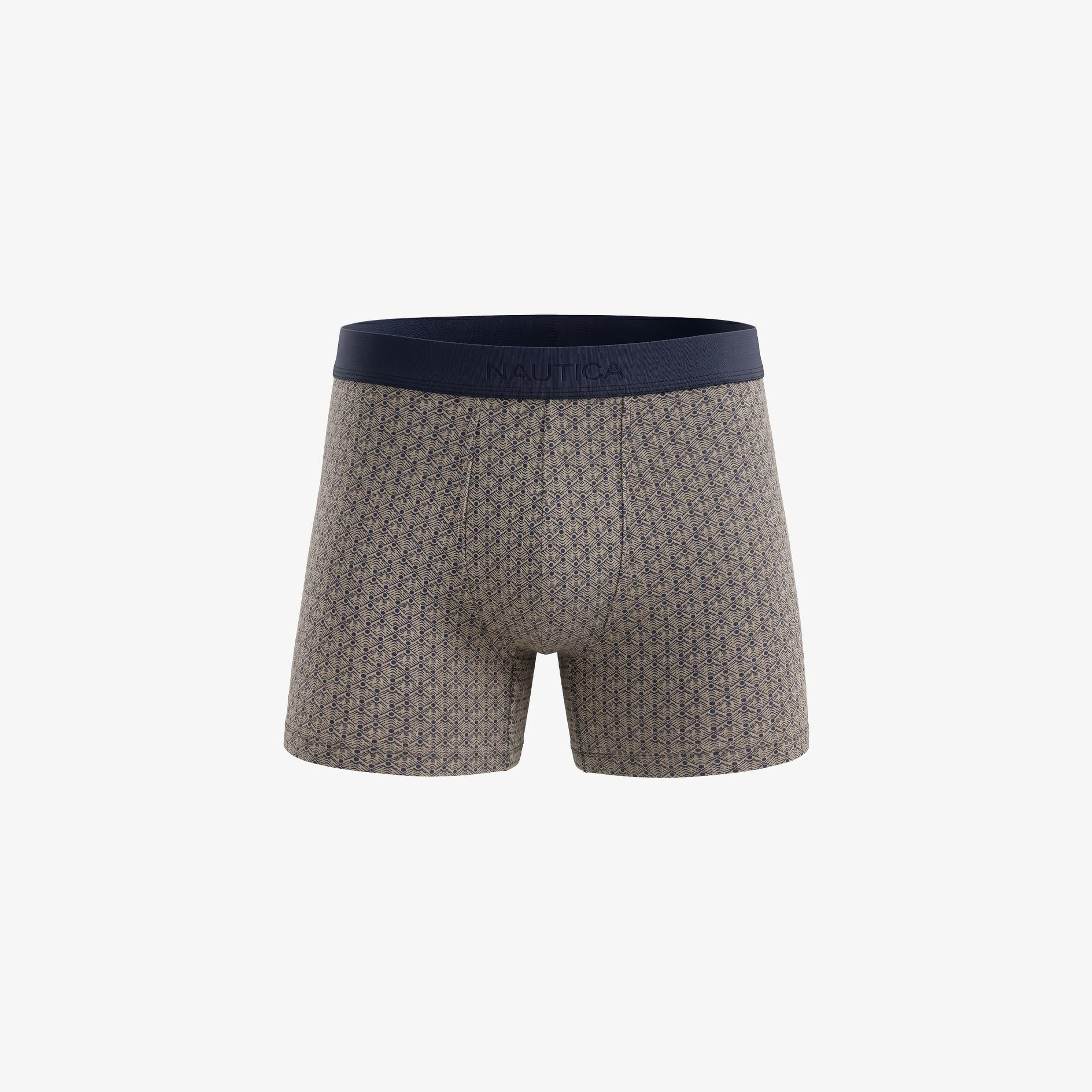 Nautica Erkek Bej Slim Fit Desenli Boxer