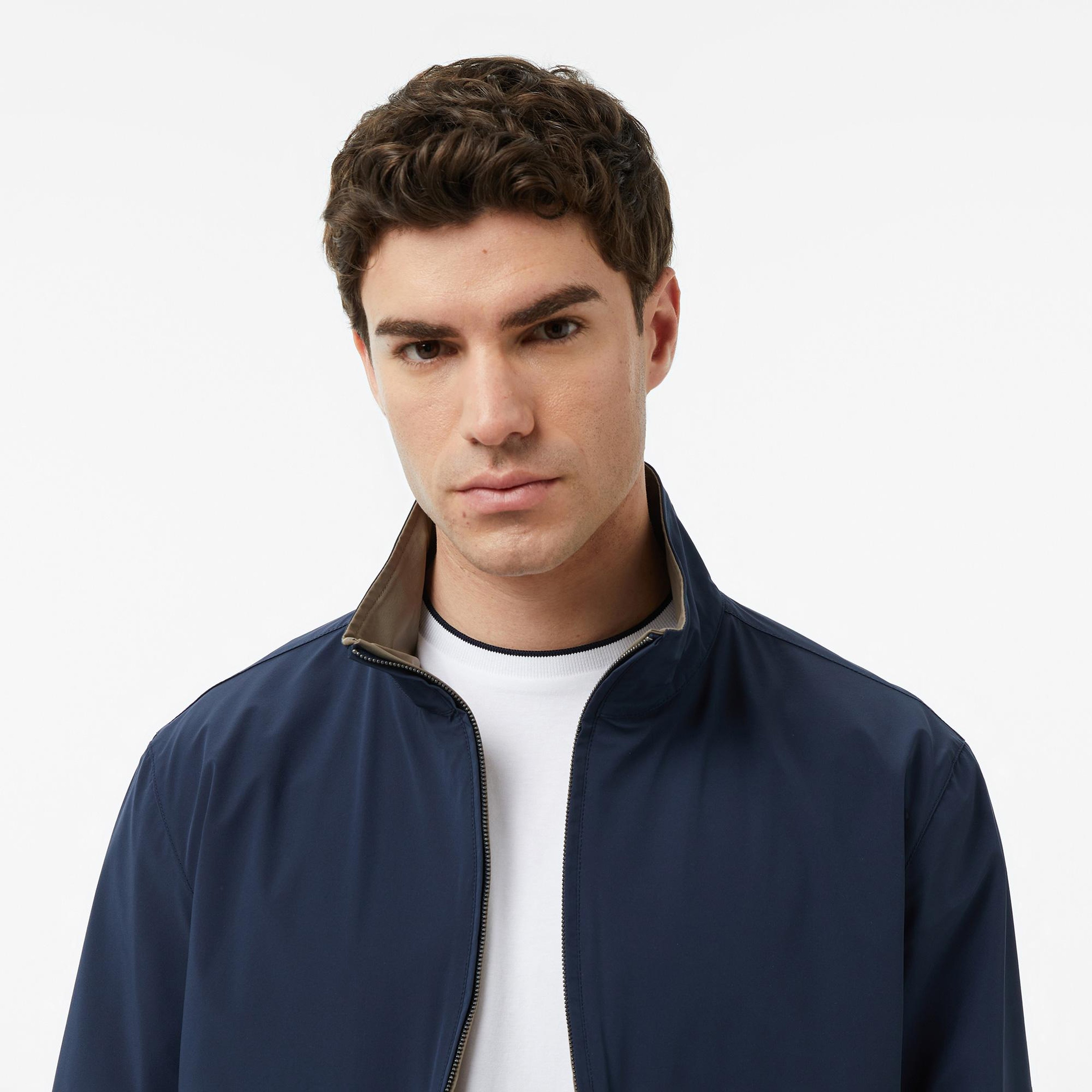 Nautica Erkek Lacivert Regular Fit Dik Yaka Su İtici Mont