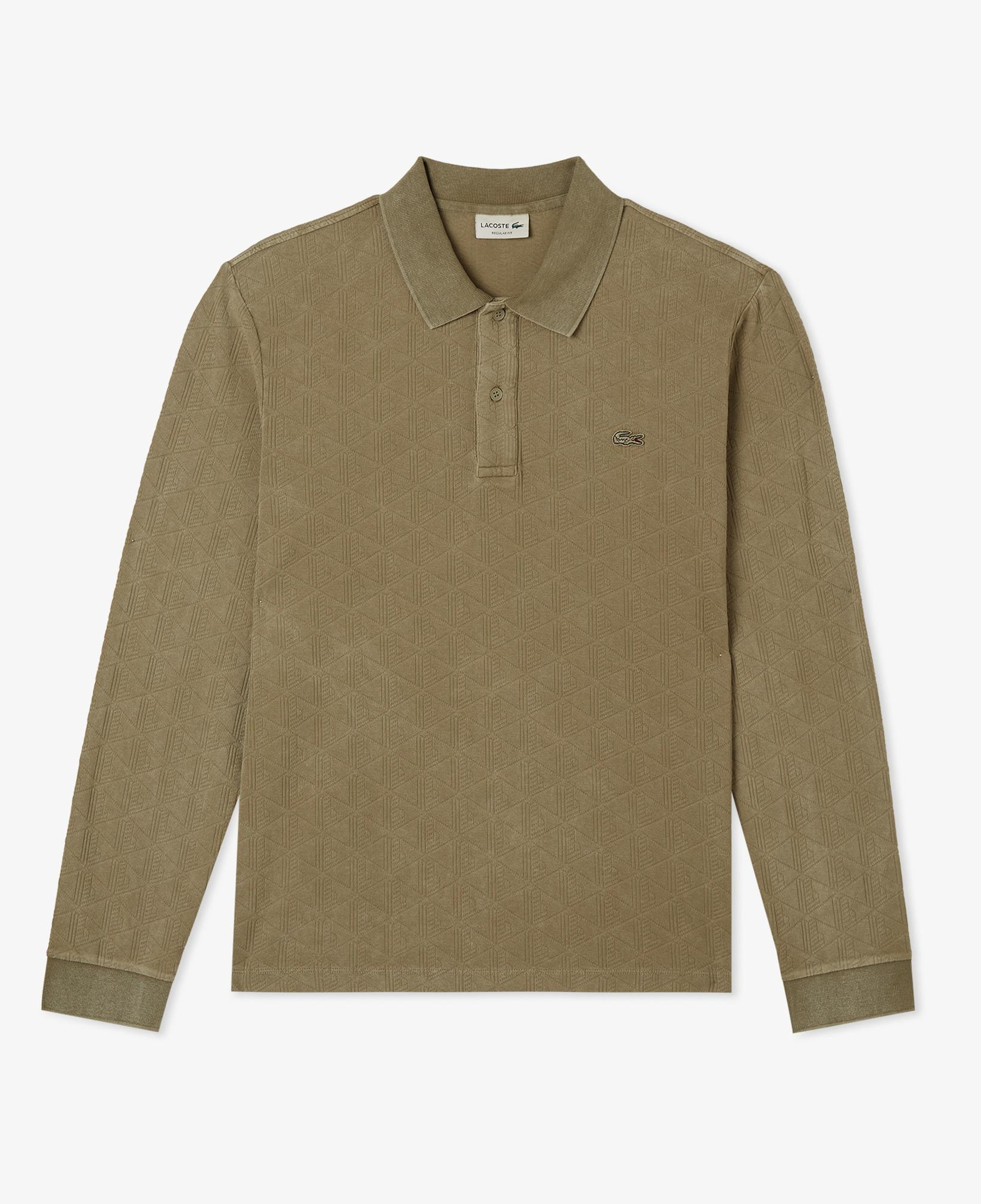 Lacoste Erkek Regular Fit Uzun Kollu Monogram Haki Polo