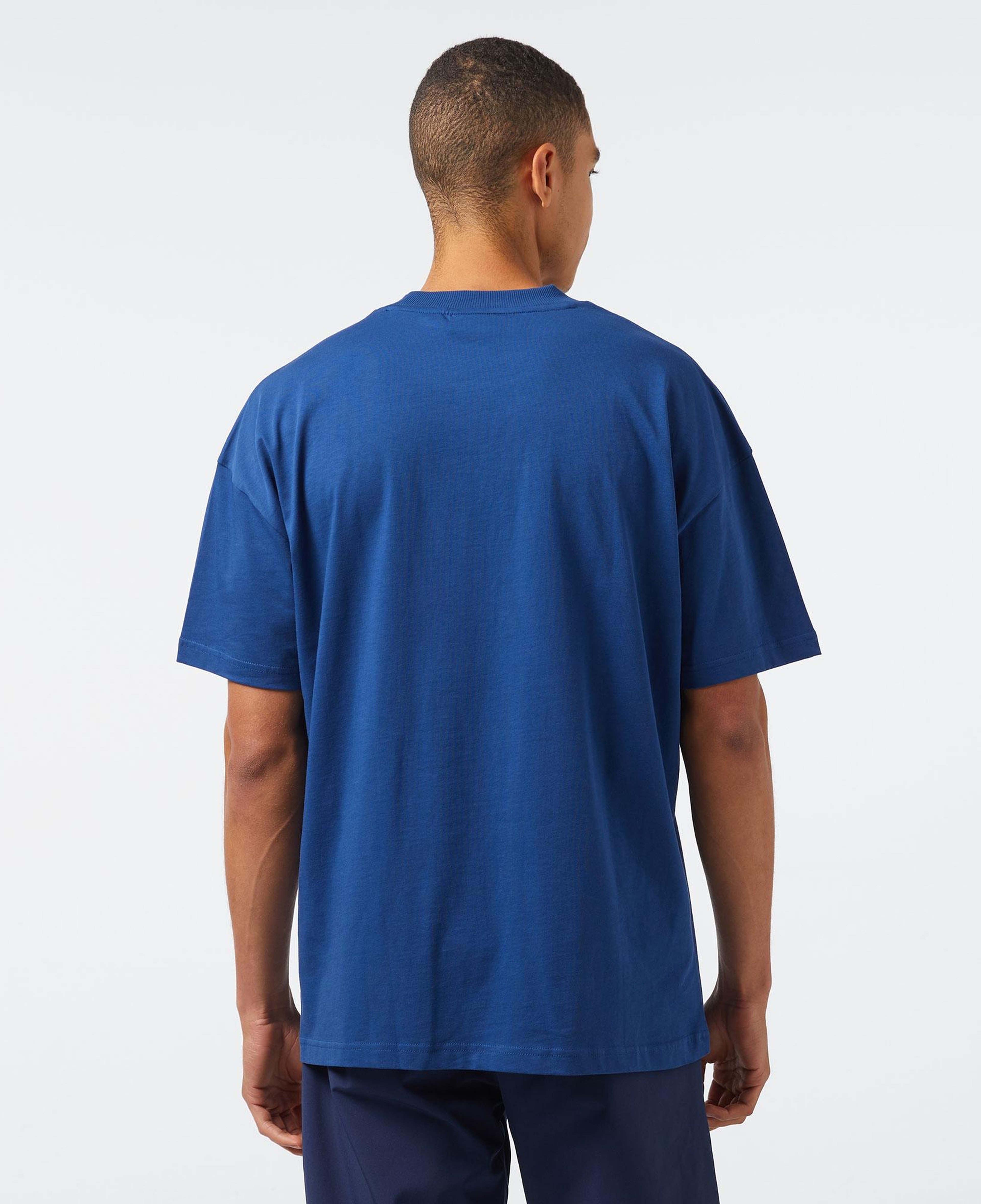Erkek Relaxed Fit Bisiklet Yaka Baskılı Lacivert T-Shirt