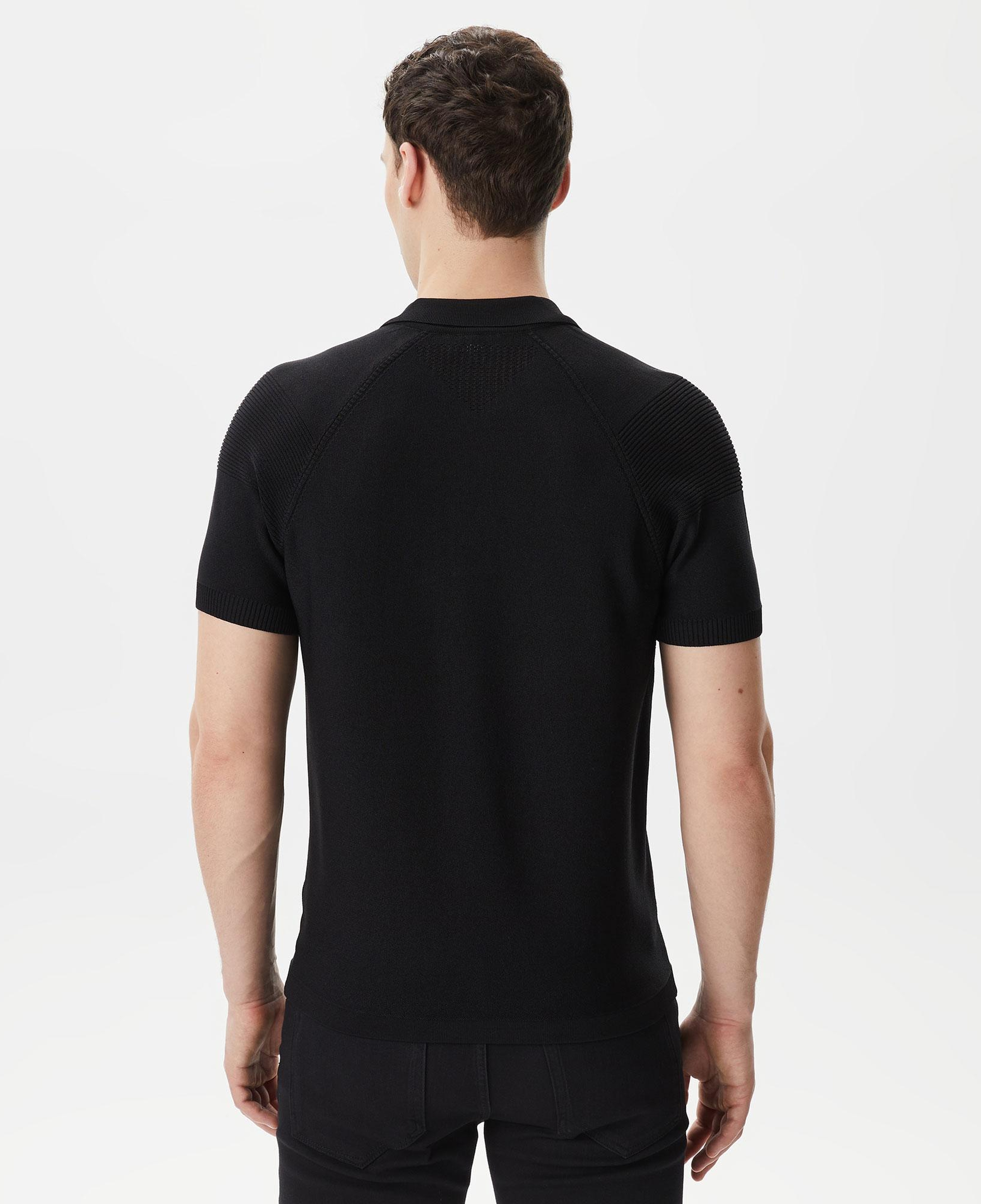 Erkek Regular Fit Kısa Kollu Polo Yaka Siyah Triko