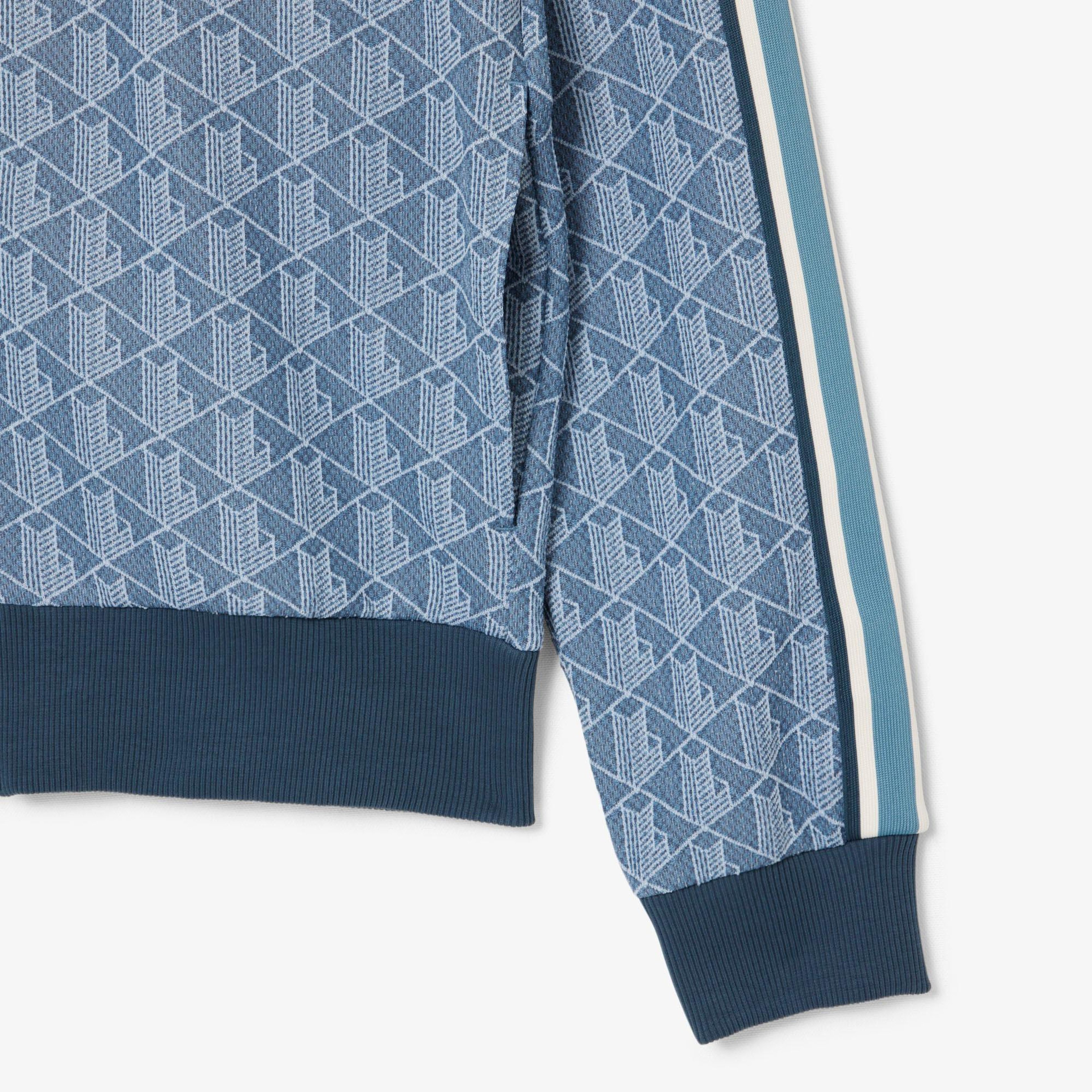 Lacoste Erkek Regular Fit Fermuarlı Monogram Mavi Sweatshirt