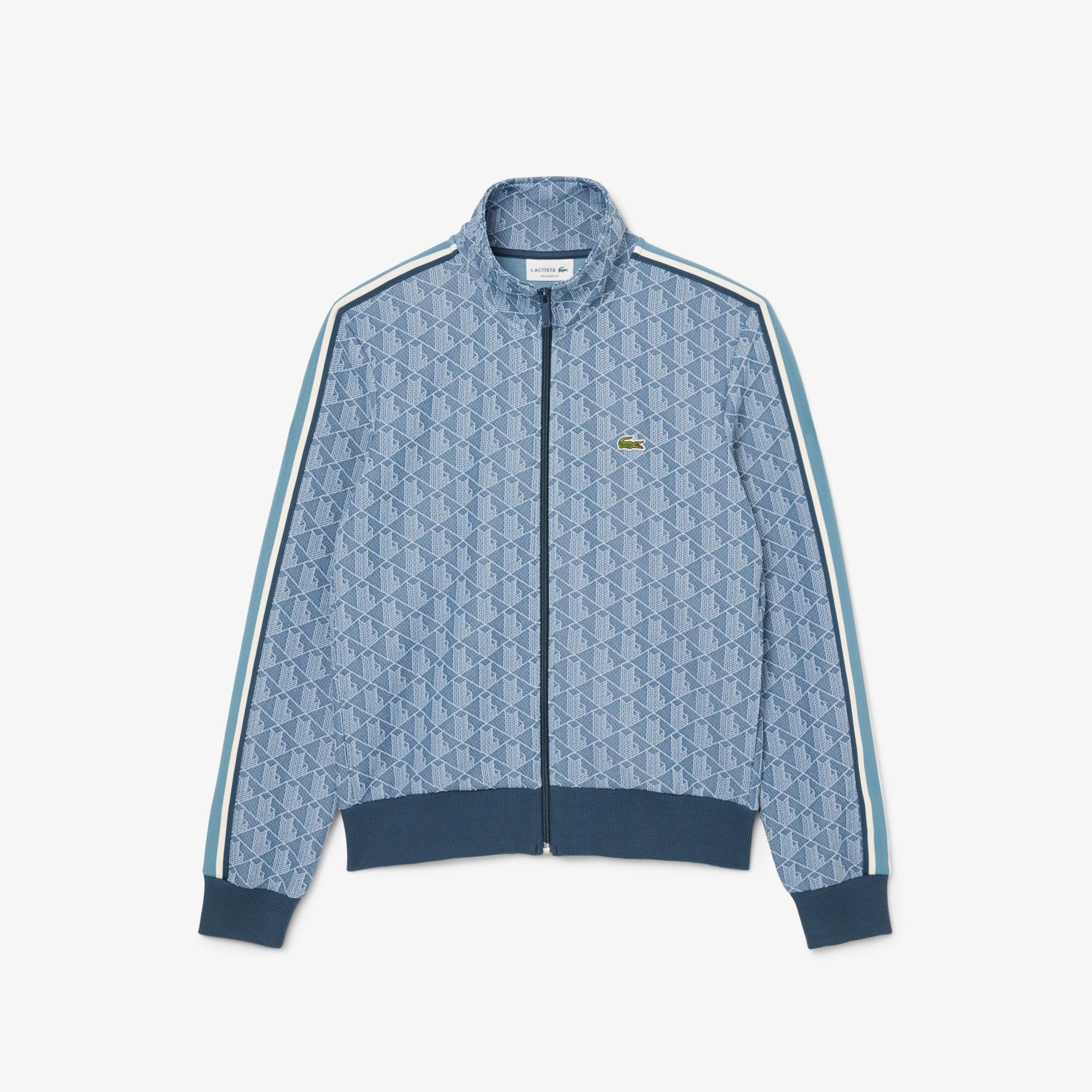 Lacoste Erkek Regular Fit Fermuarlı Monogram Mavi Sweatshirt