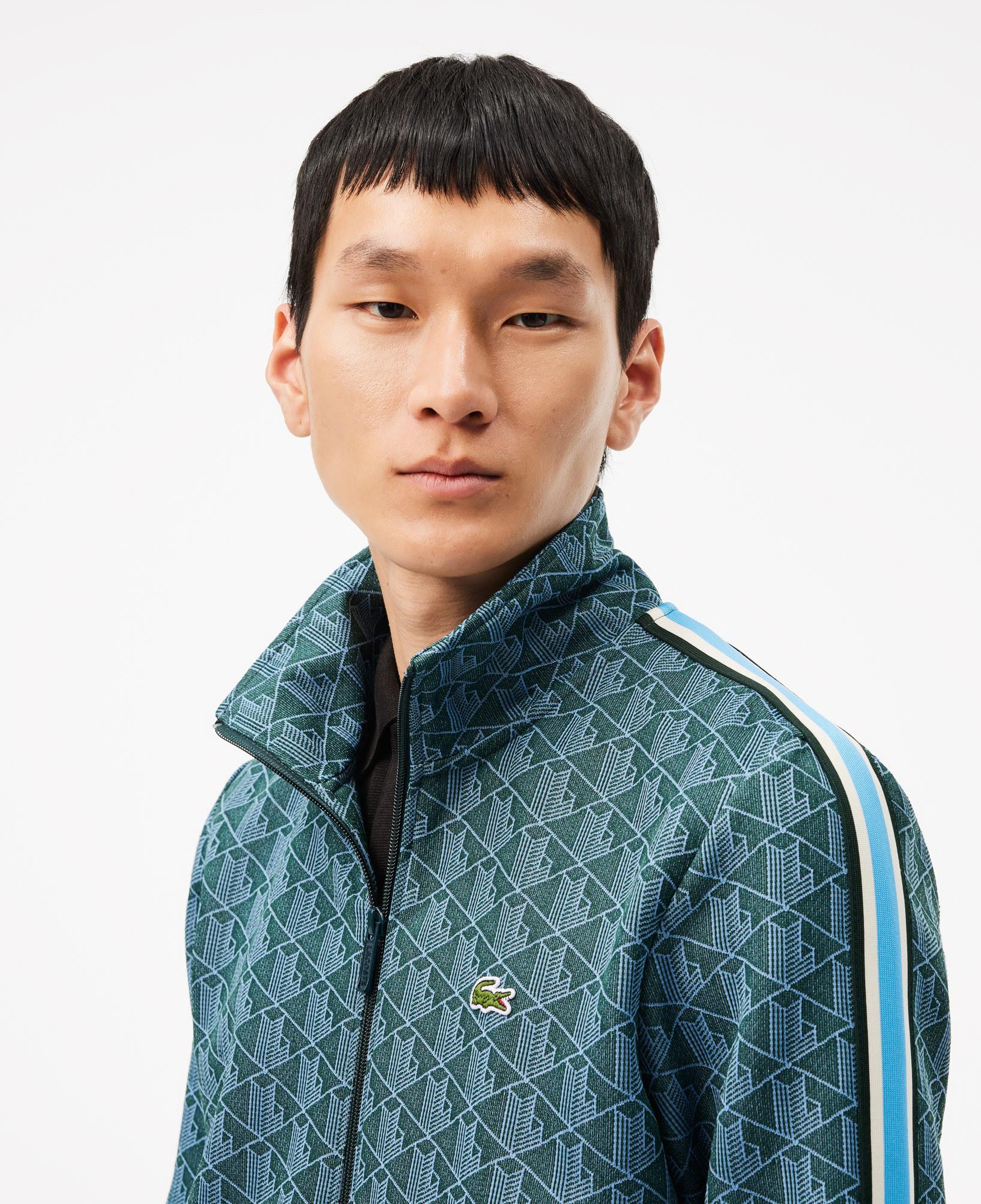 Lacoste Regular Fit Fermuarlı Monogram Erkek Yeşil Sweatshirt