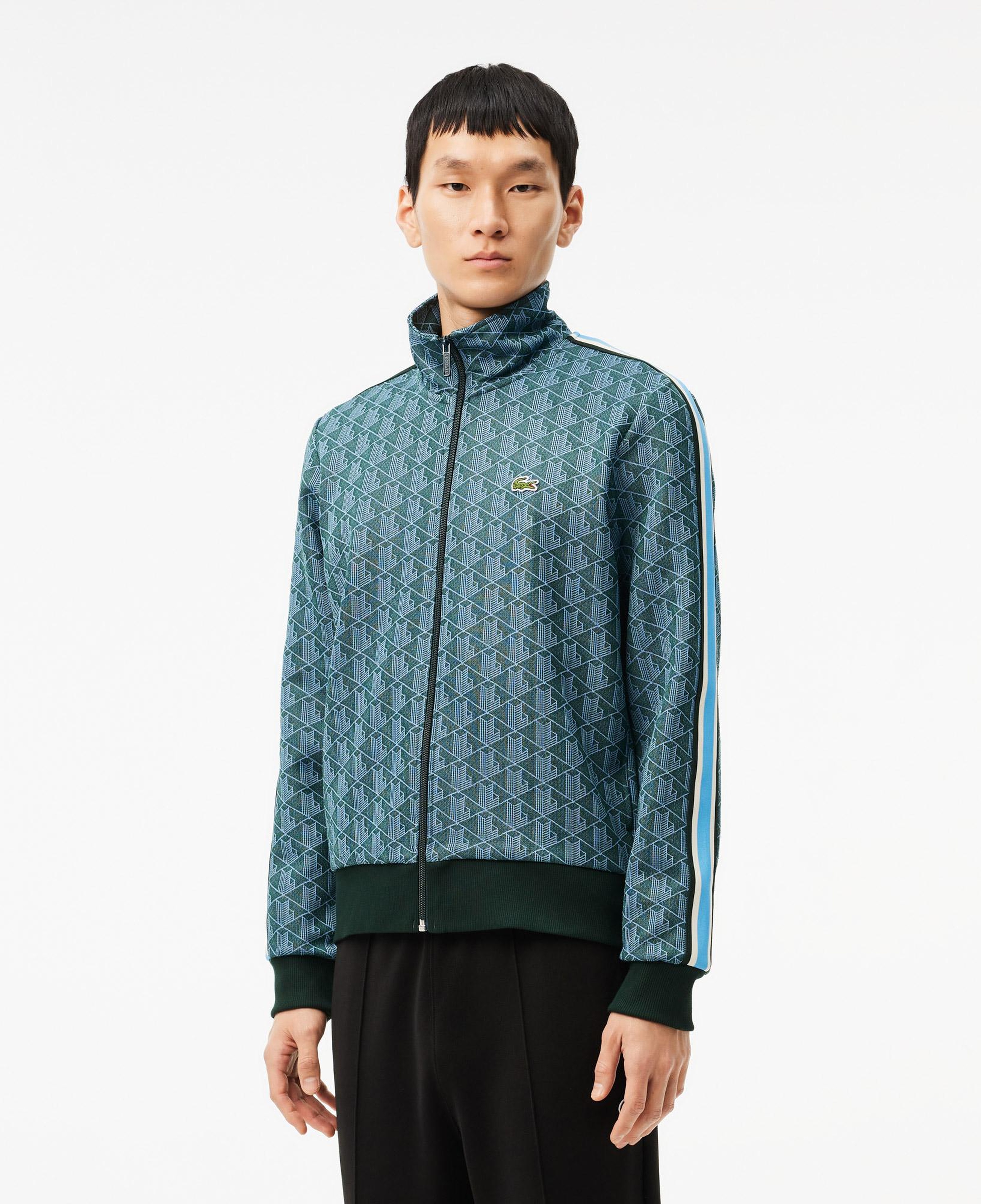 Lacoste Regular Fit Fermuarlı Monogram Erkek Yeşil Sweatshirt