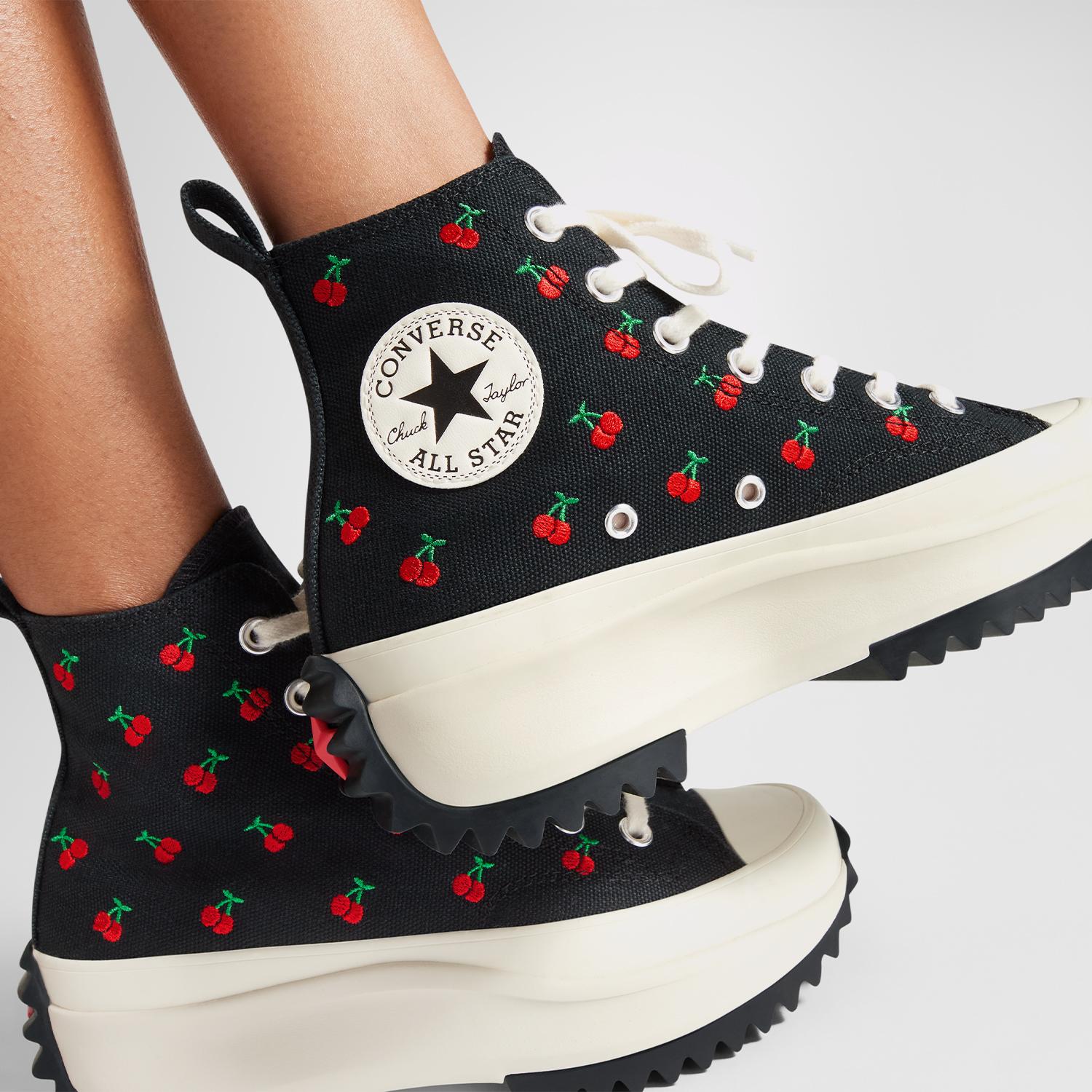 Converse Run Star Hike Platform Cherries Unisex Siyah Sneaker