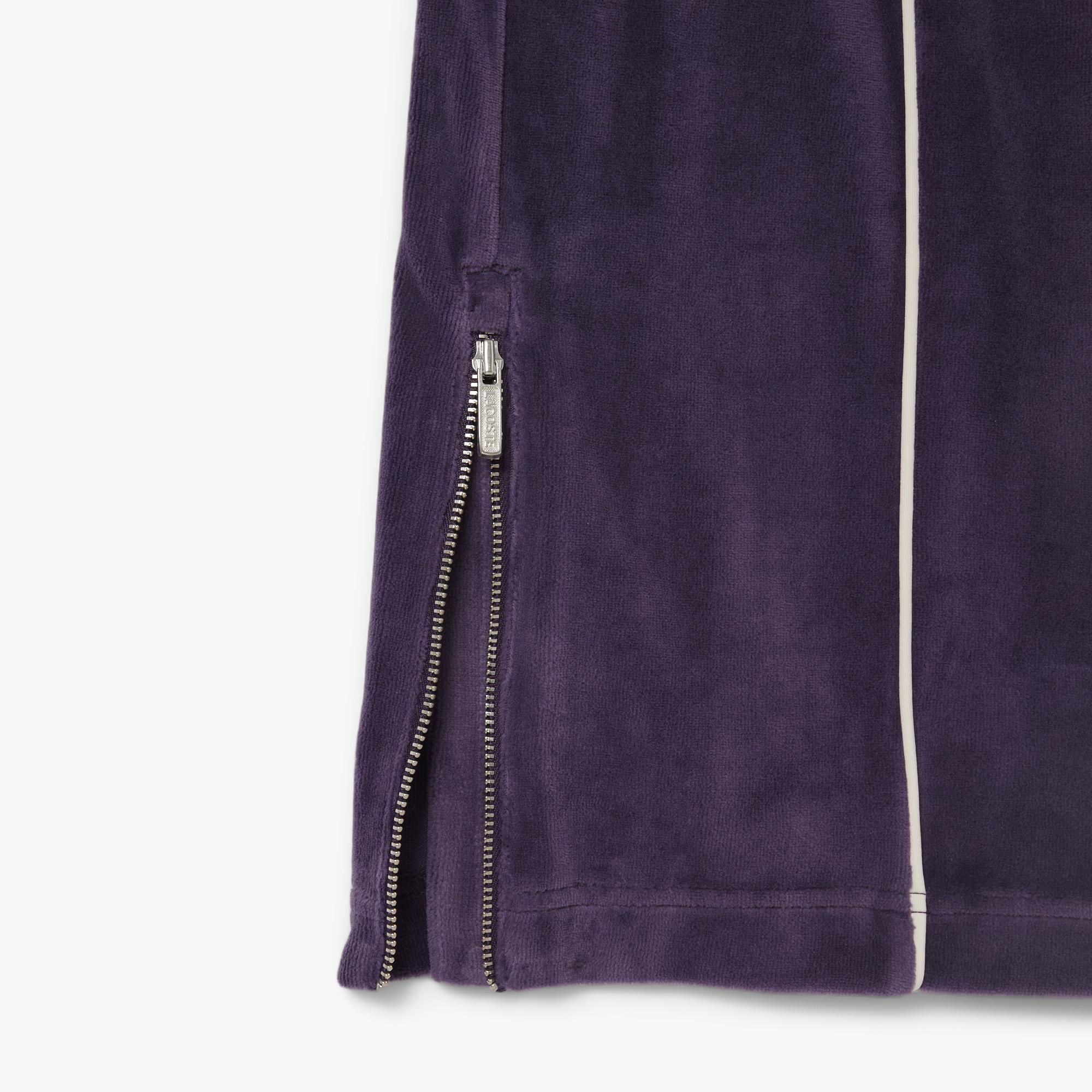 Lacoste Kadın Wide Leg Kadife Mor Eşofman Altı