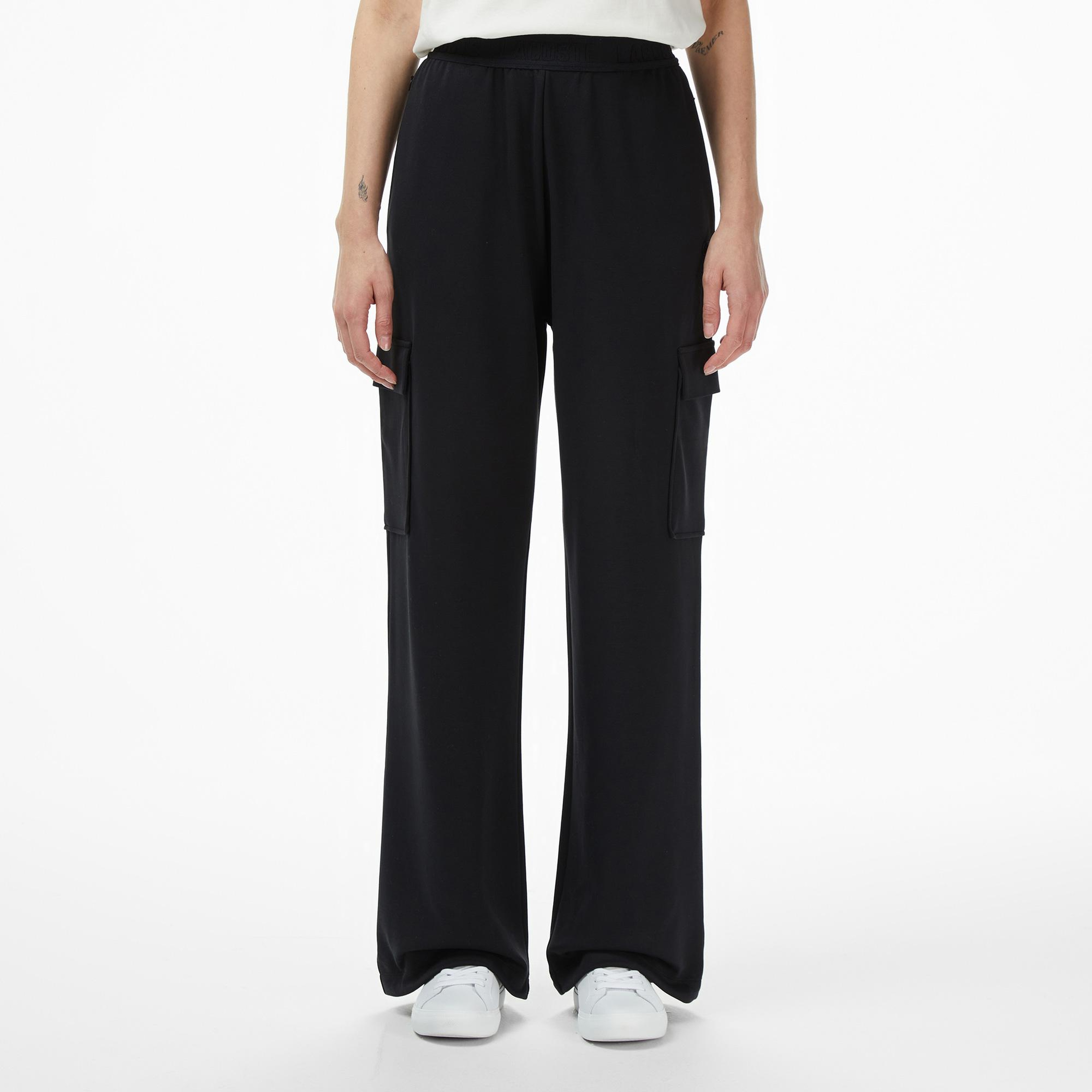 Lacoste Kadın Relaxed Fit Siyah Modal Karışımlı Eşofman Altı