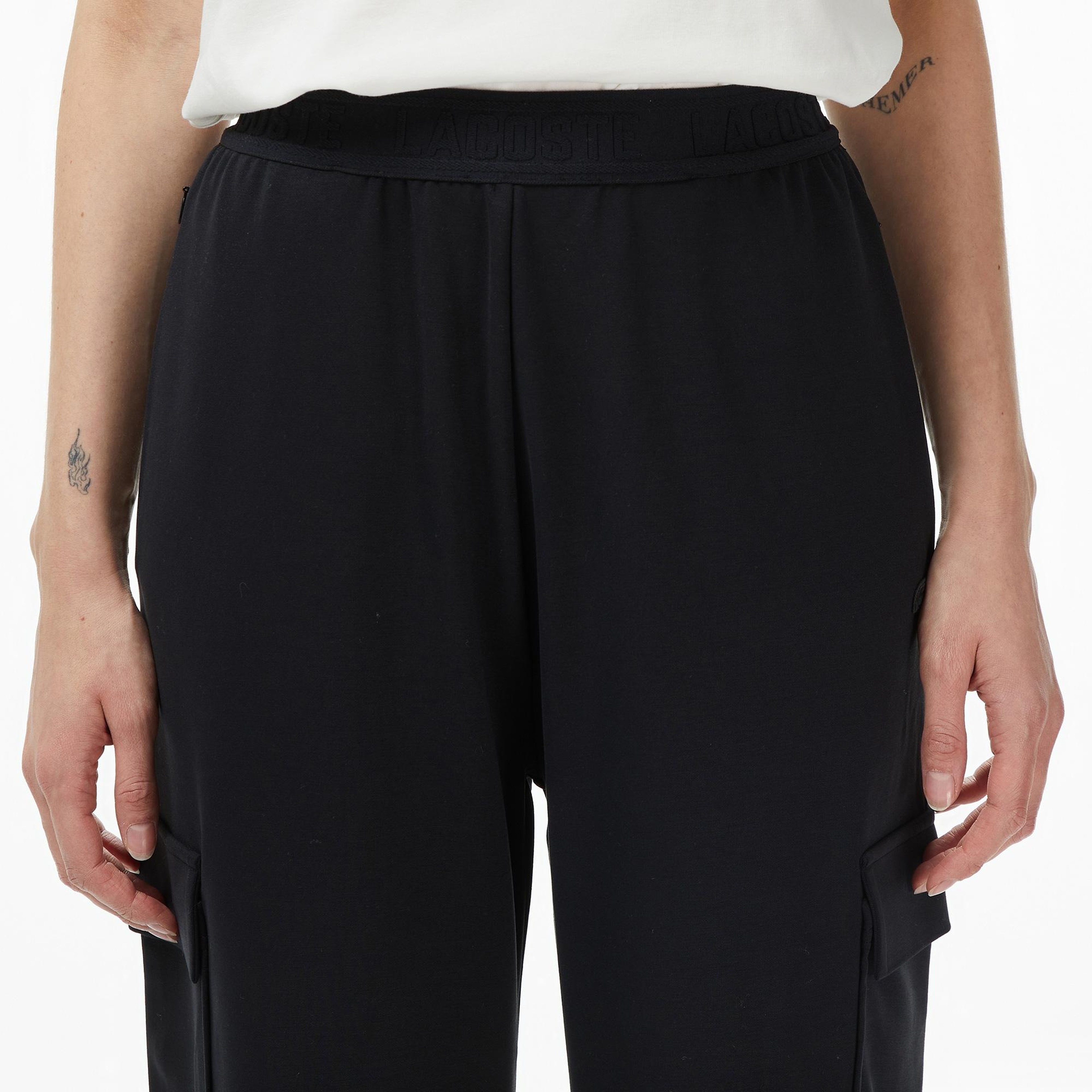 Lacoste Kadın Relaxed Fit Siyah Modal Karışımlı Eşofman Altı