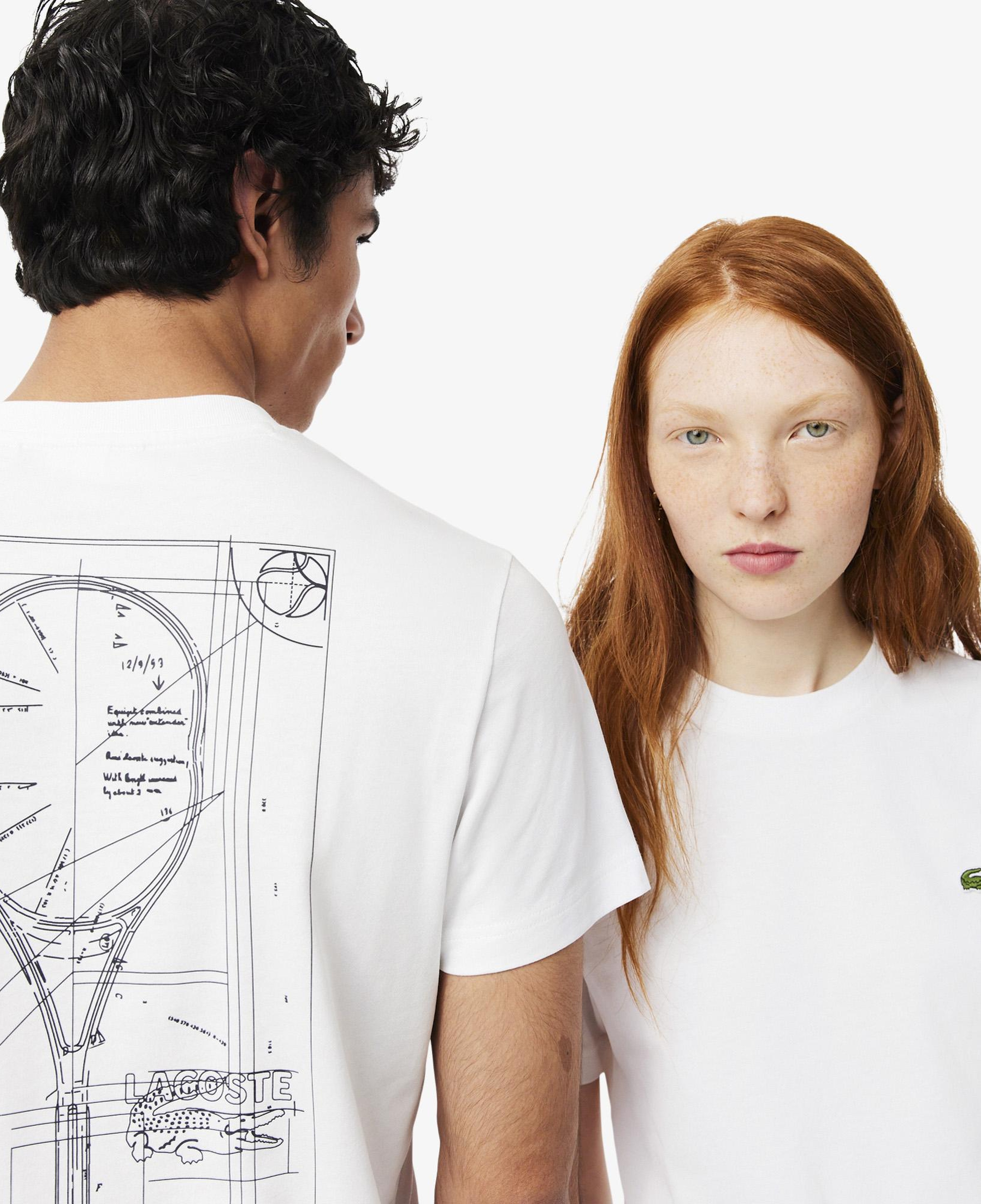 Lacoste x Rolex Paris Unisex Regular Fit Bisiklet Yaka Beyaz T-Shirt