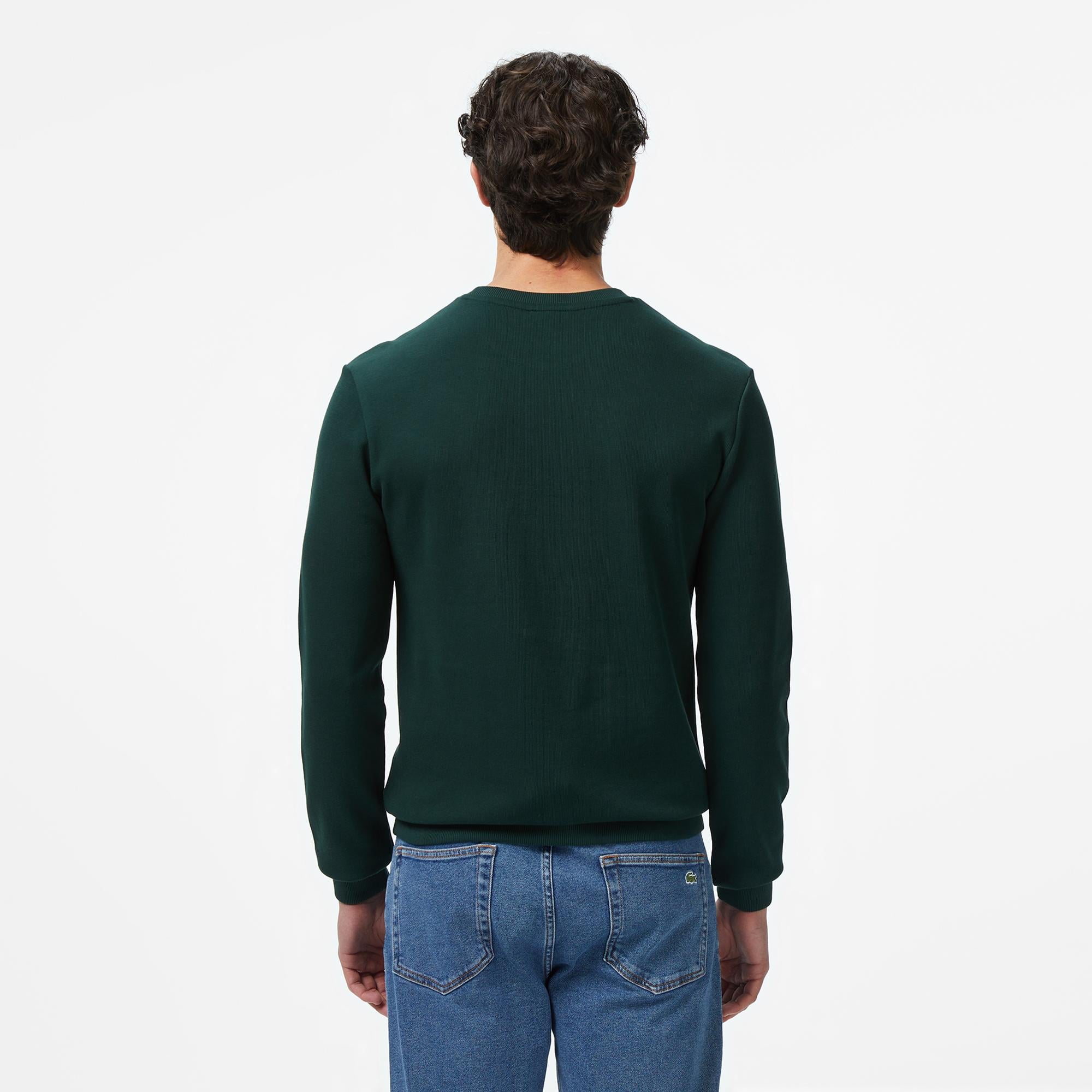 Lacoste Regular Fit Uzun Kollu Bisiklet Yaka Erkek Koyu Yeşil T-Shirt