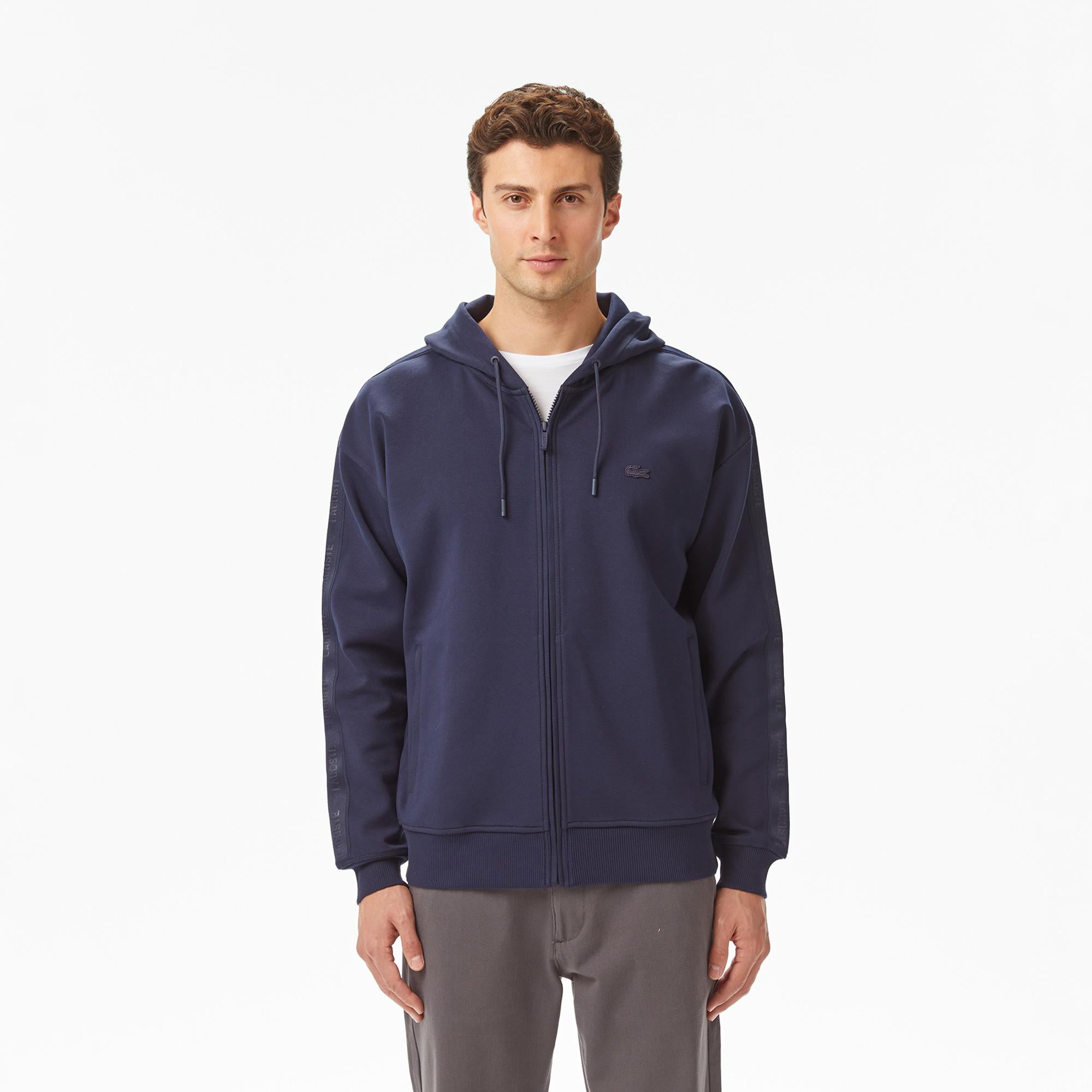 Erkek Relaxed Fit Kapüşonlu Lacivert Sweatshirt