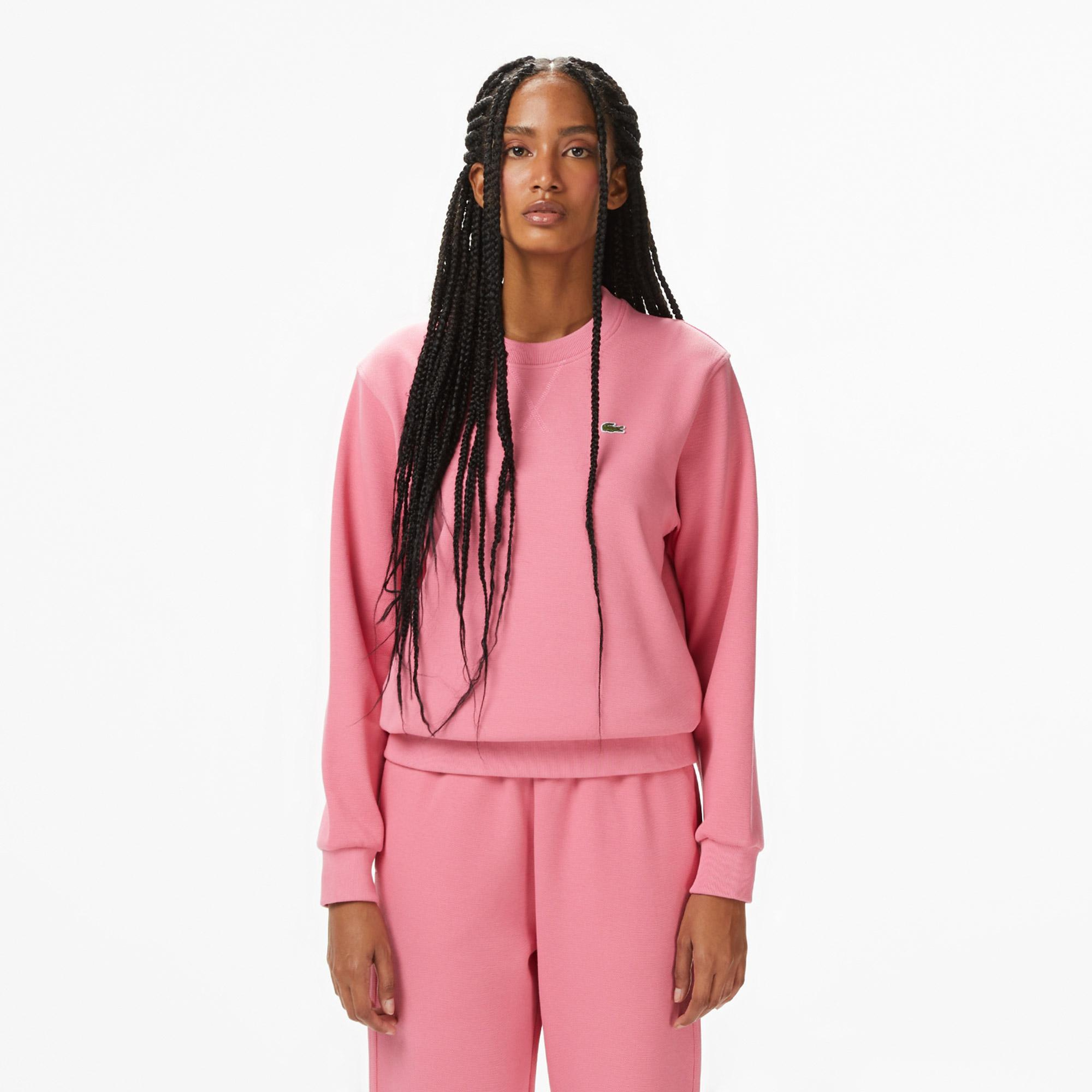 Lacoste Kadın Relaxed Fit Bisiklet Yaka Pembe Sweatshirt