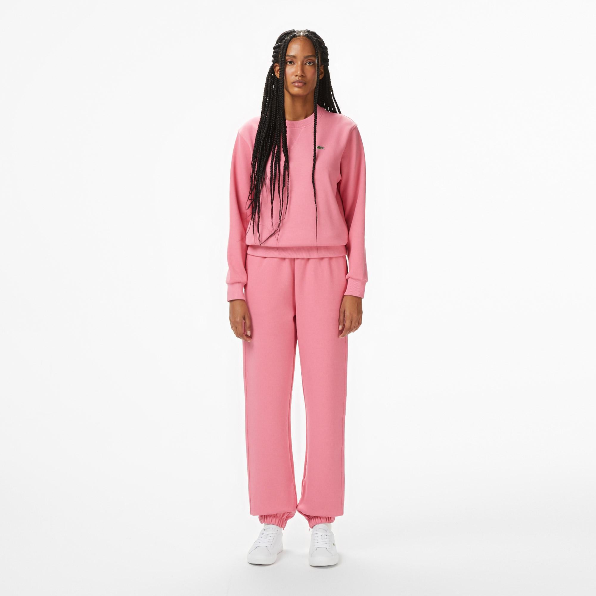 Lacoste Kadın Relaxed Fit Bisiklet Yaka Pembe Sweatshirt