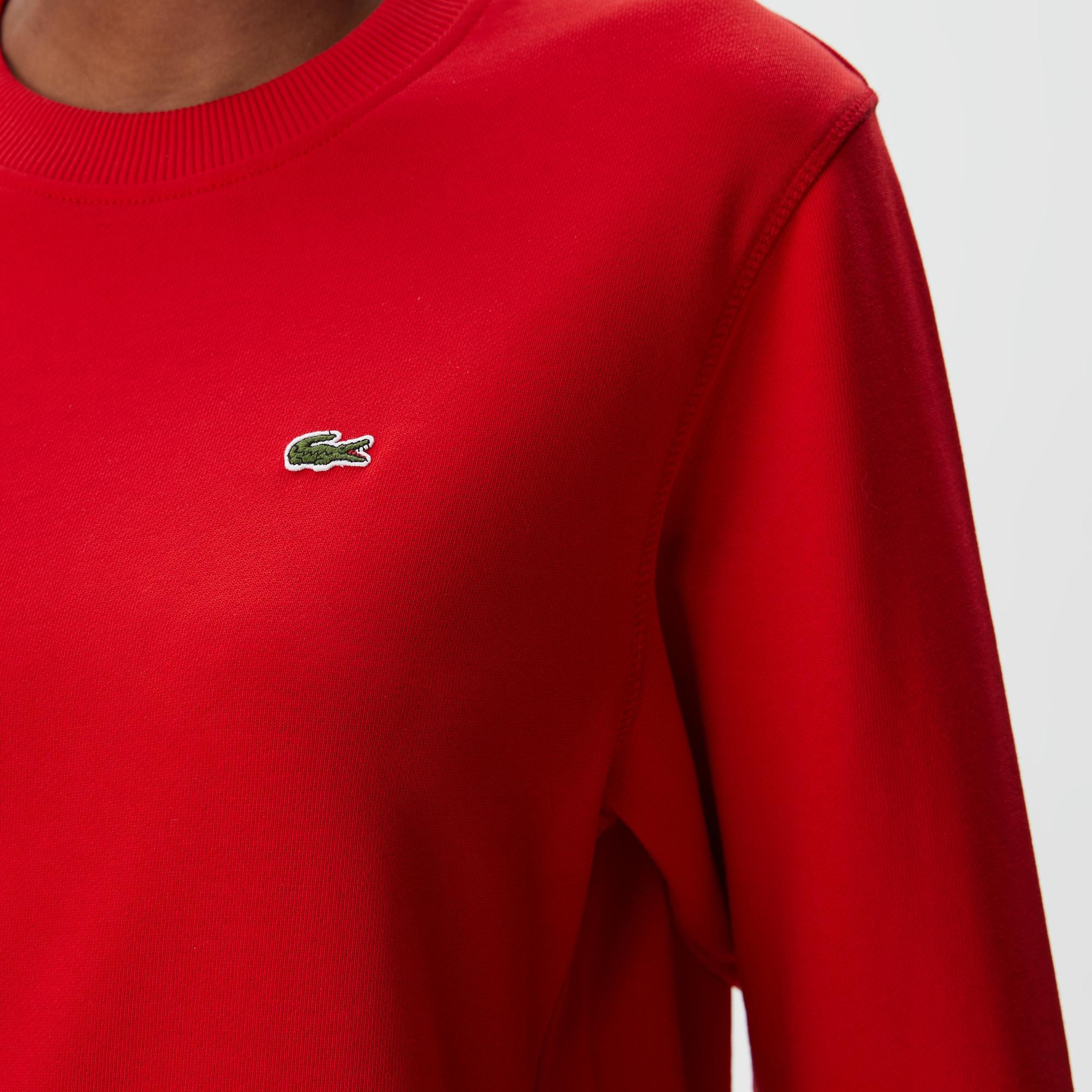 Kadın Regular Fit Bisiklet Yaka Kırmızı Sweatshirt