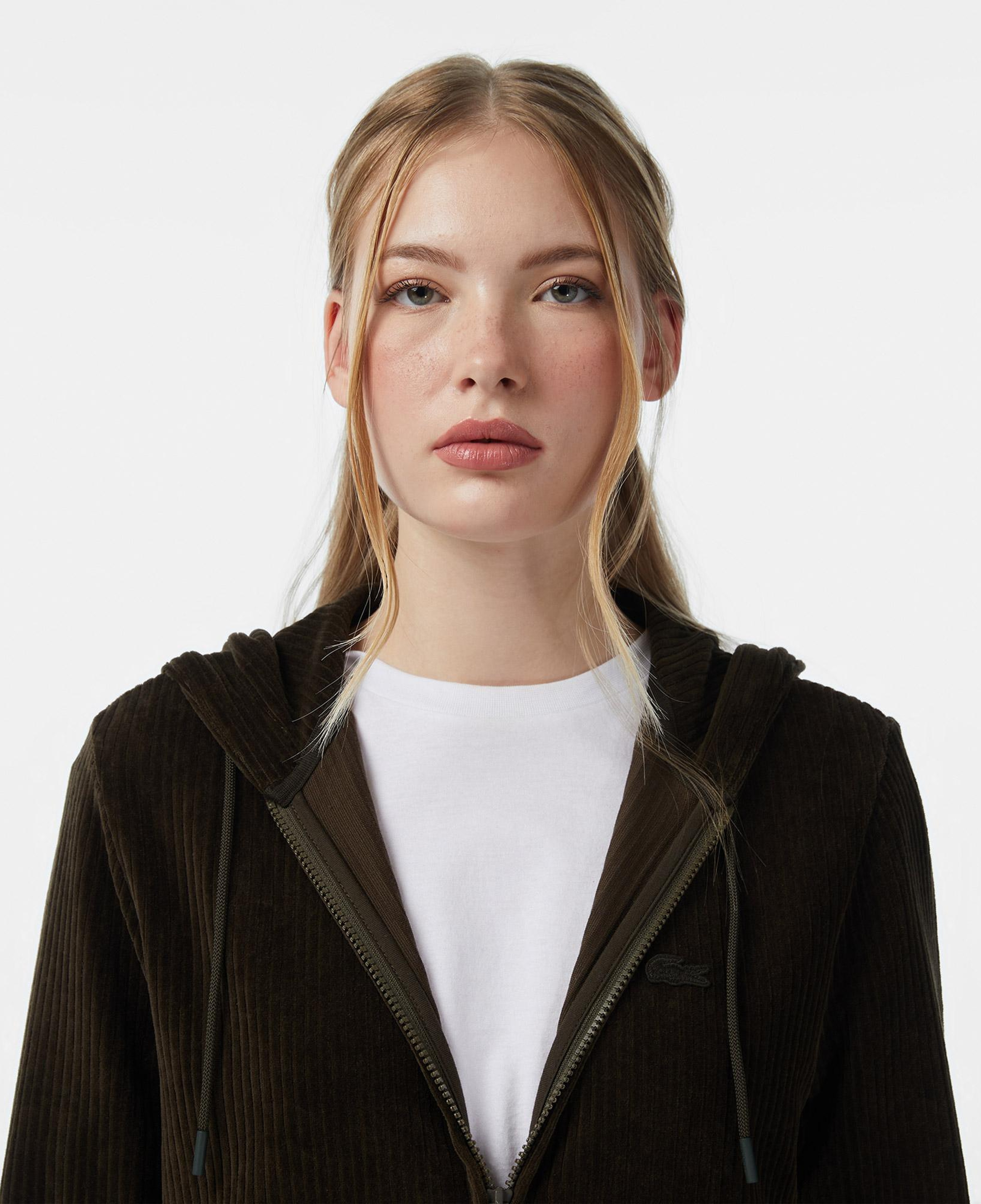 Lacoste Kadın Regular Fit Kapüşonlu Haki Sweatshirt