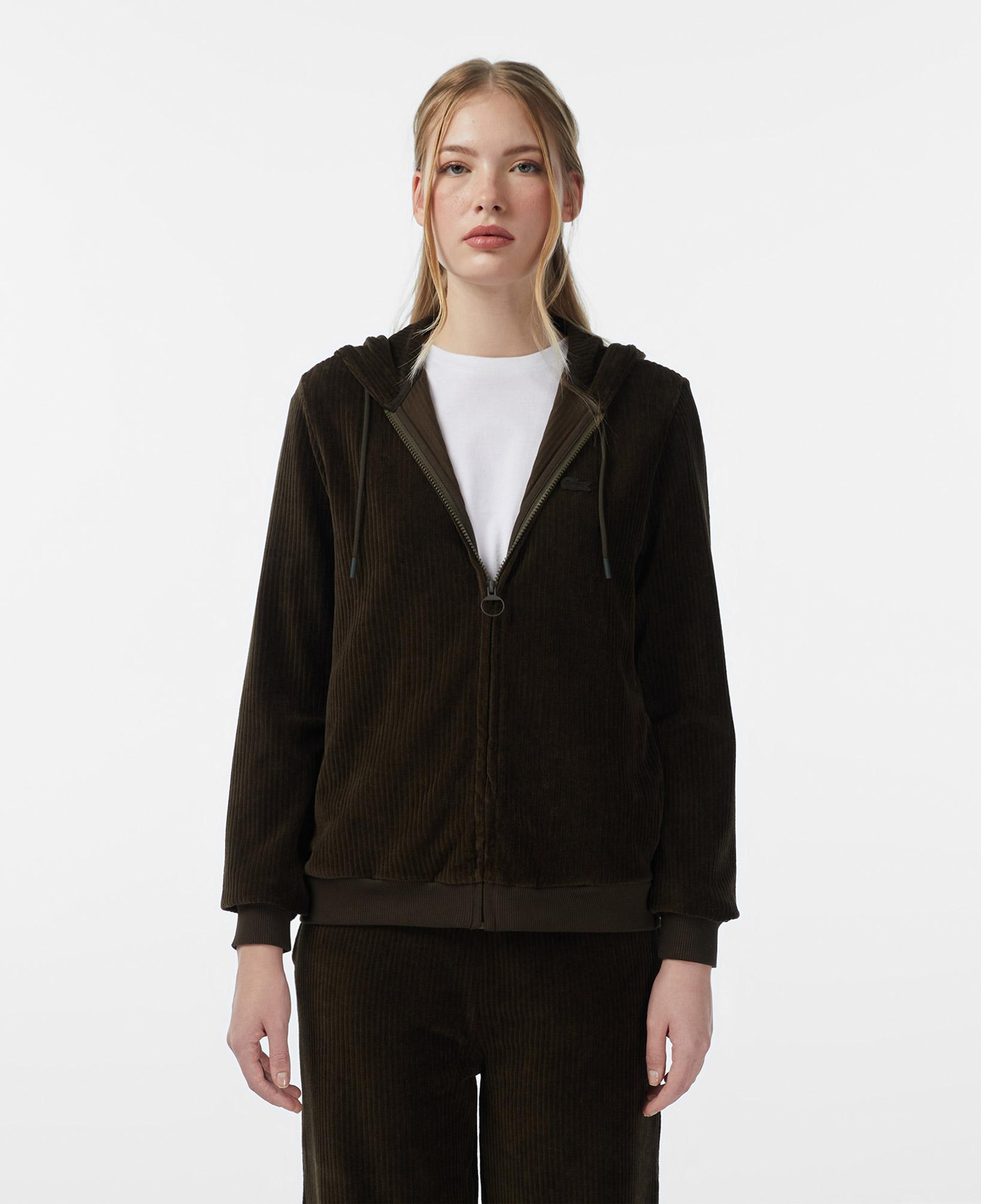 Lacoste Kadın Regular Fit Kapüşonlu Haki Sweatshirt