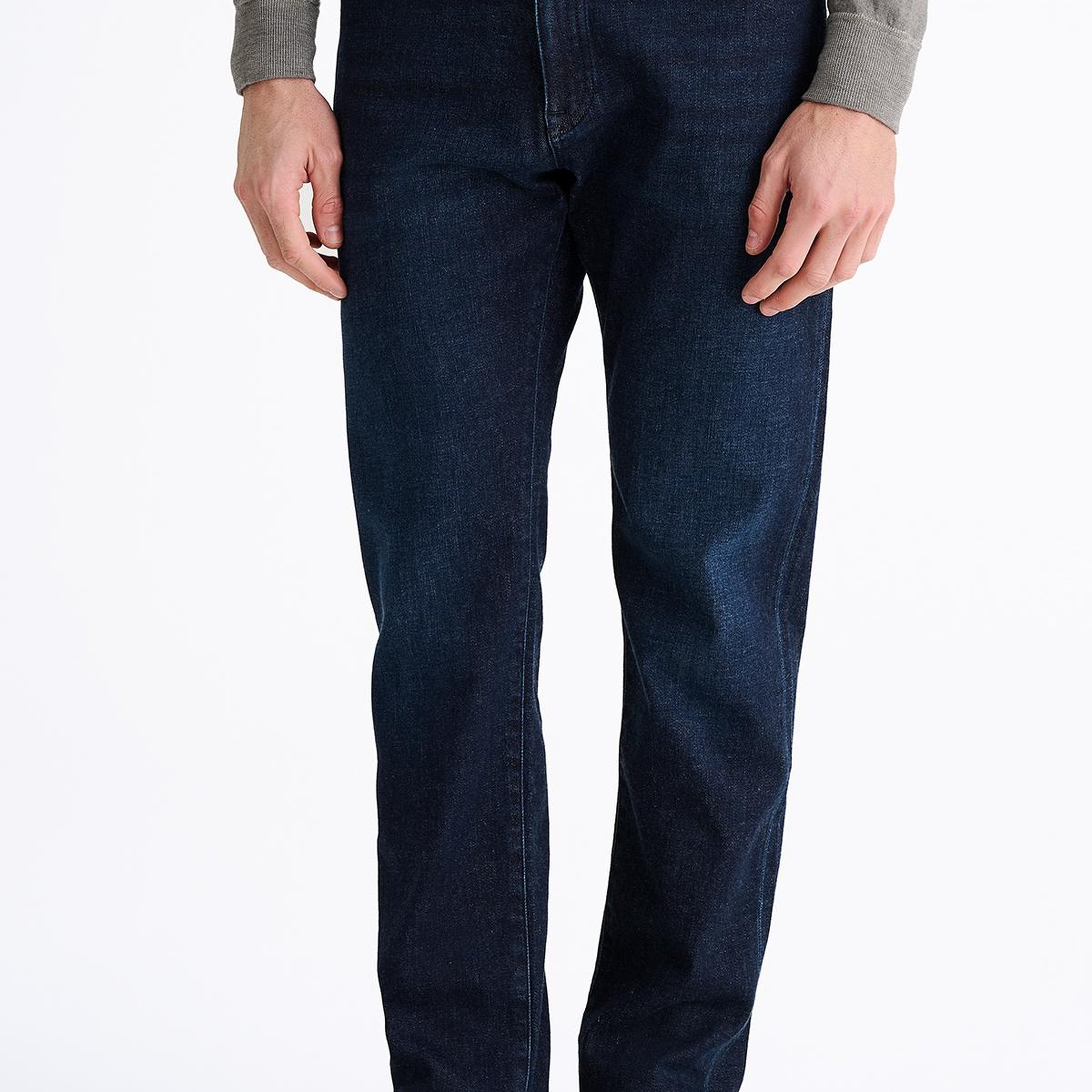 Erkek Mavi Kaşmir Karışımlı Jean Pantolon