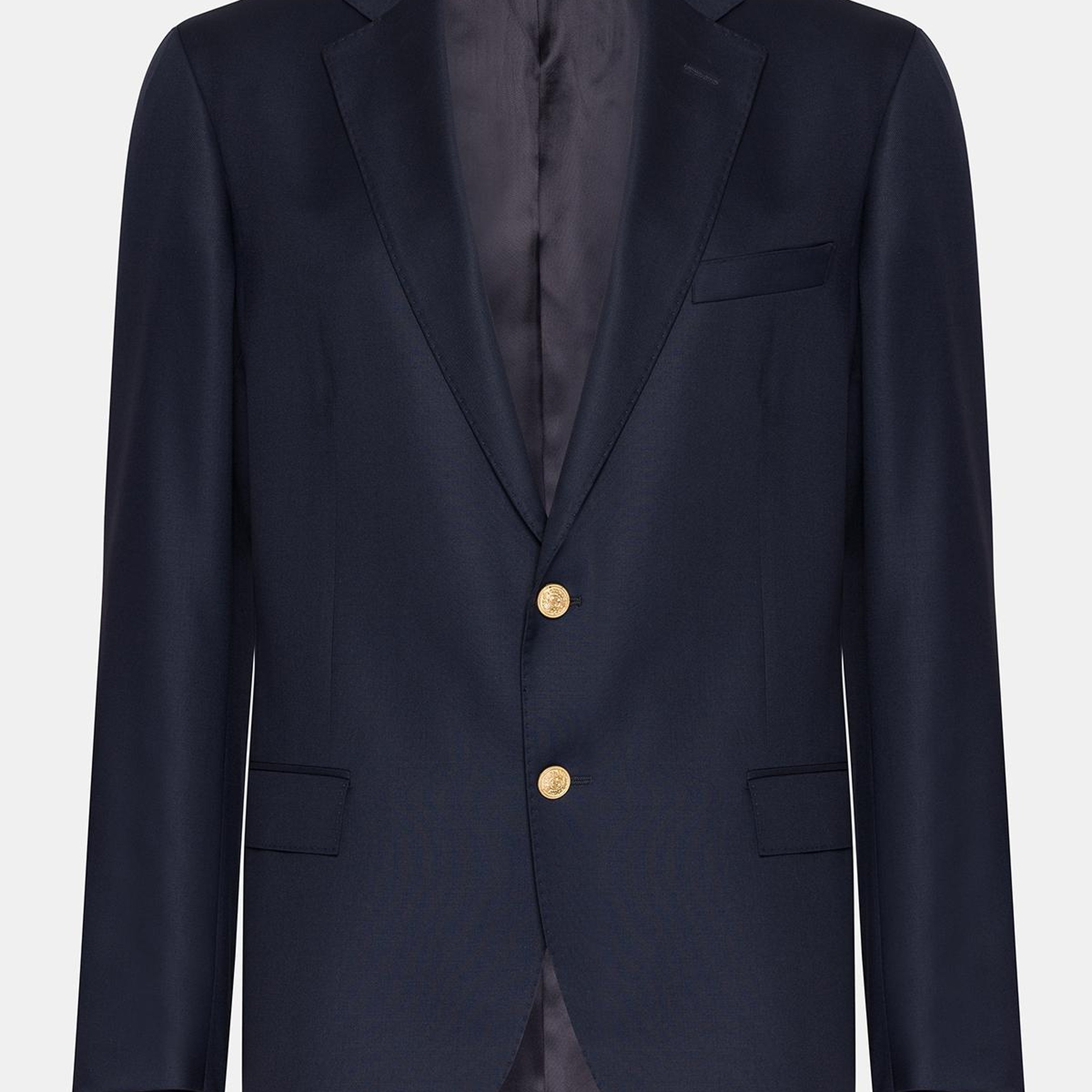 Erkek Lacivert Mono Yaka Yün Delfino Blazer Ceket