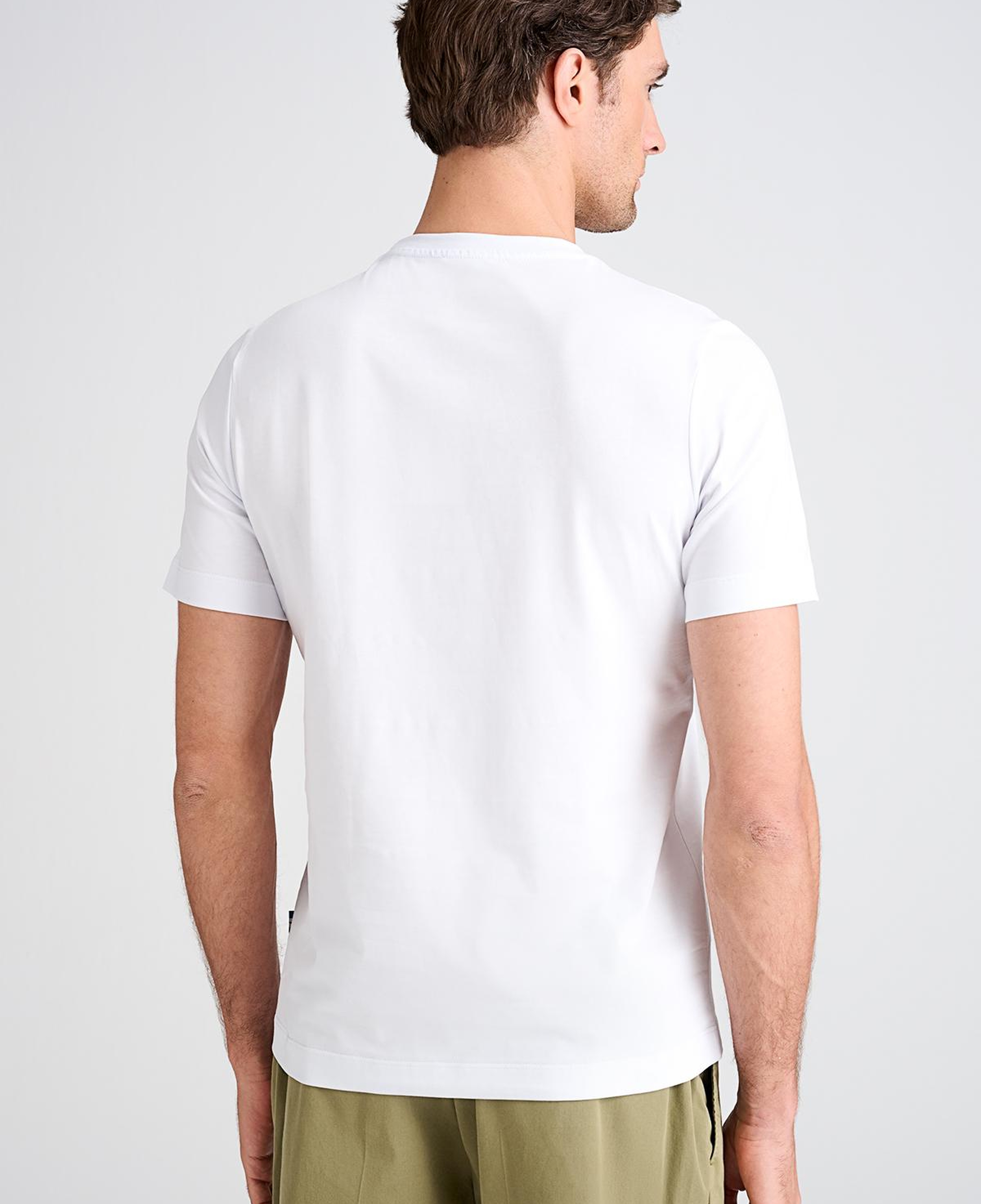 Erkek Beyaz Bodrum Desenli T-Shirt