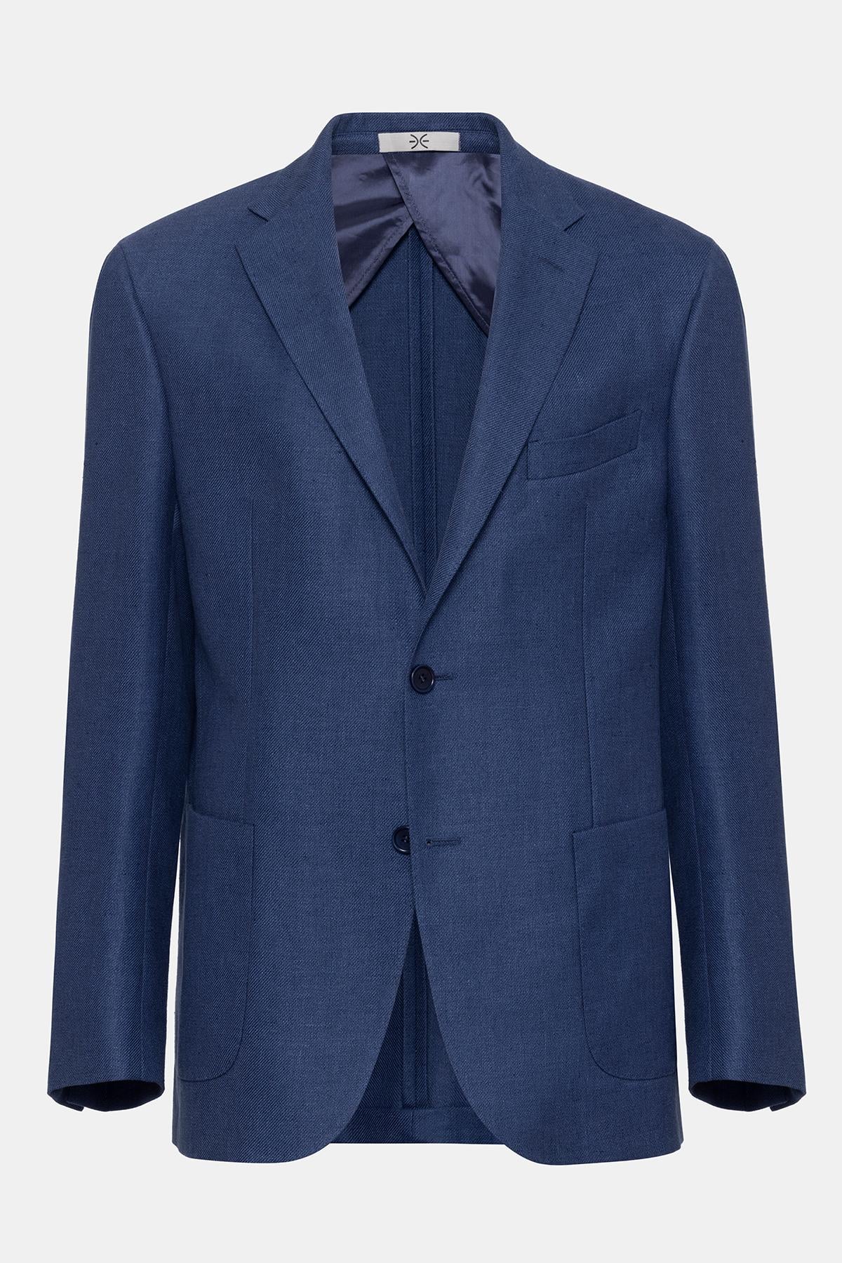 Erkek Delfino Lacivert Keten Ceket