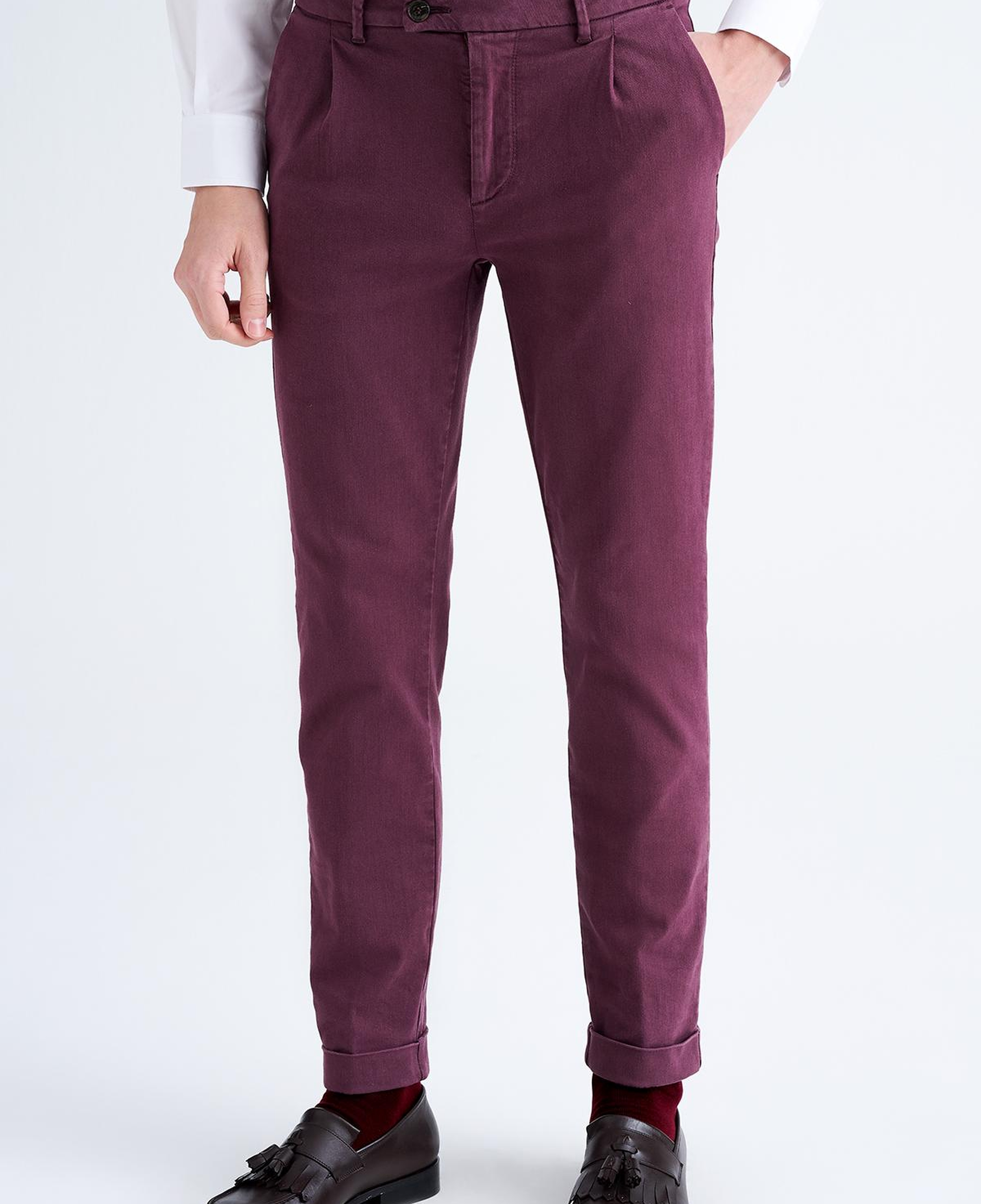 Erkek Bordo Chino Pantolon