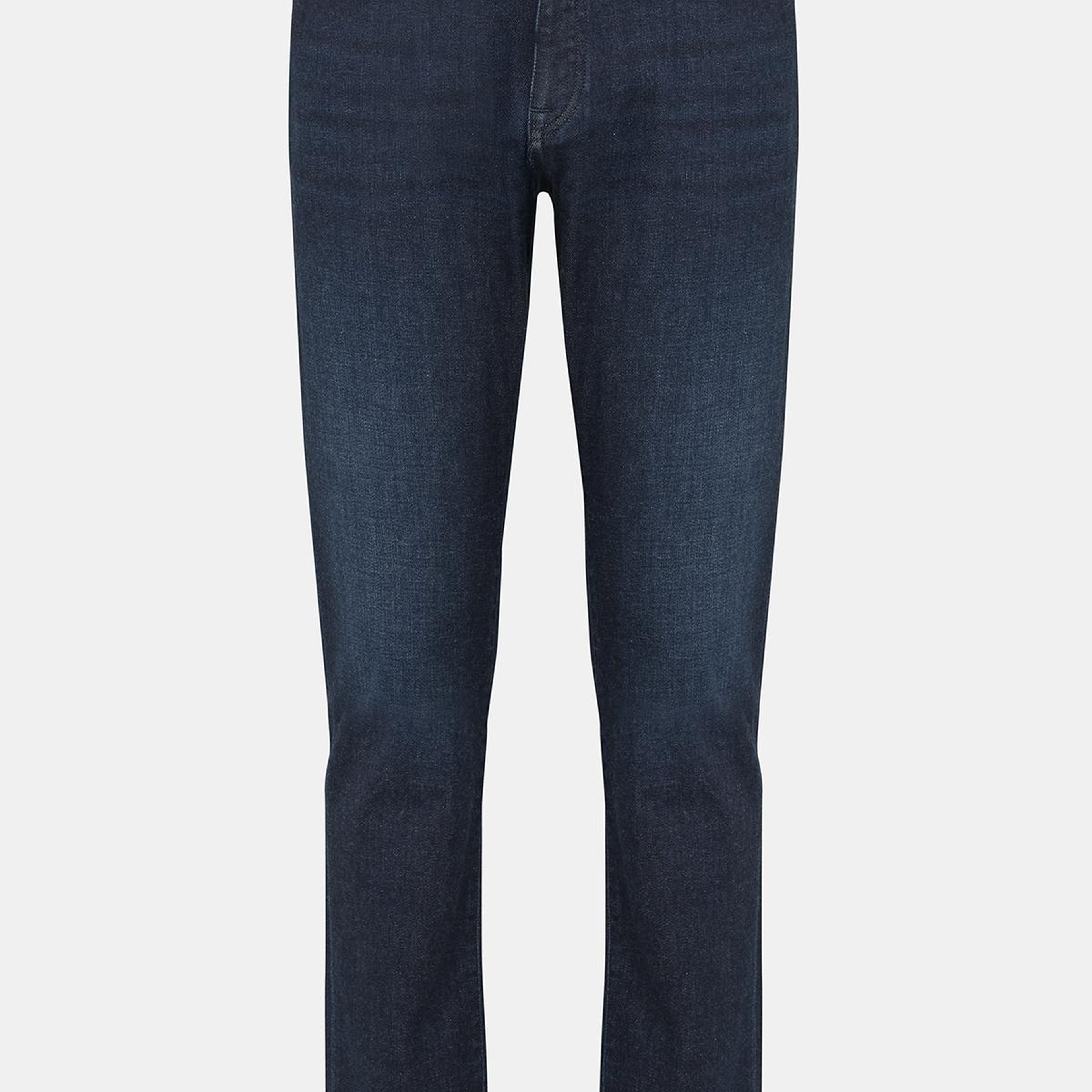 Erkek Mavi Kaşmir Karışımlı Jean Pantolon