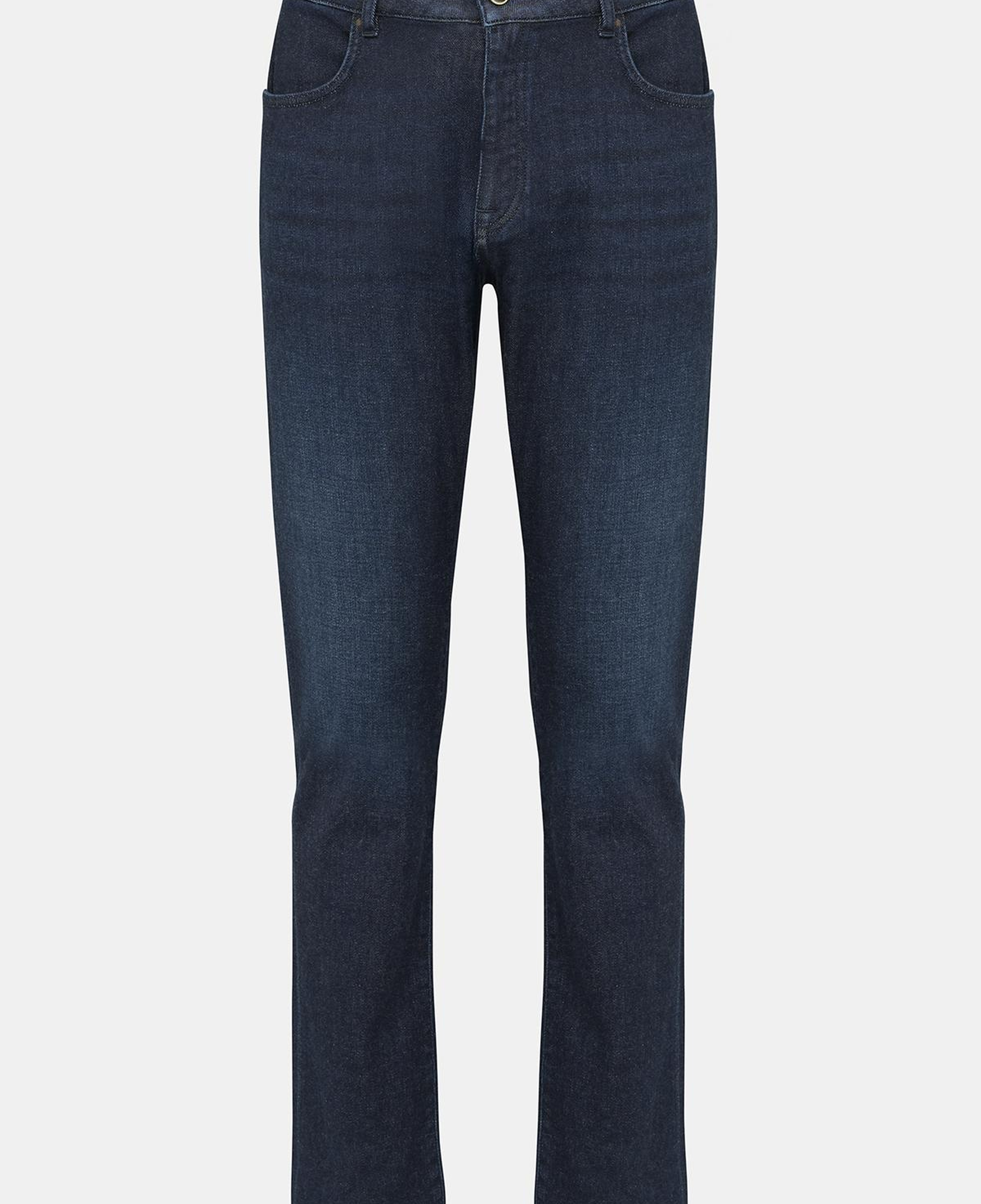 Erkek Mavi Kaşmir Karışımlı Jean Pantolon