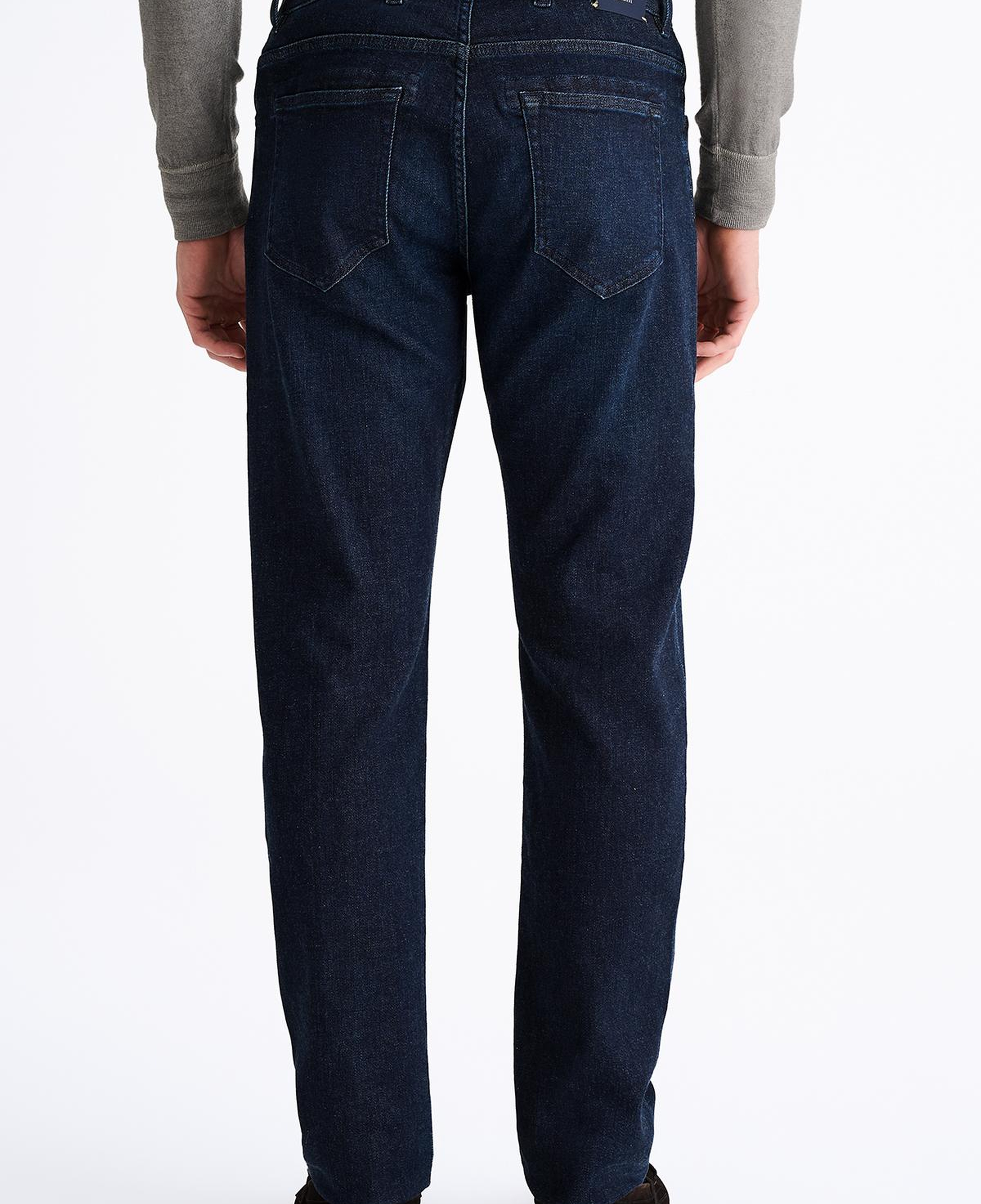 Erkek Mavi Kaşmir Karışımlı Jean Pantolon