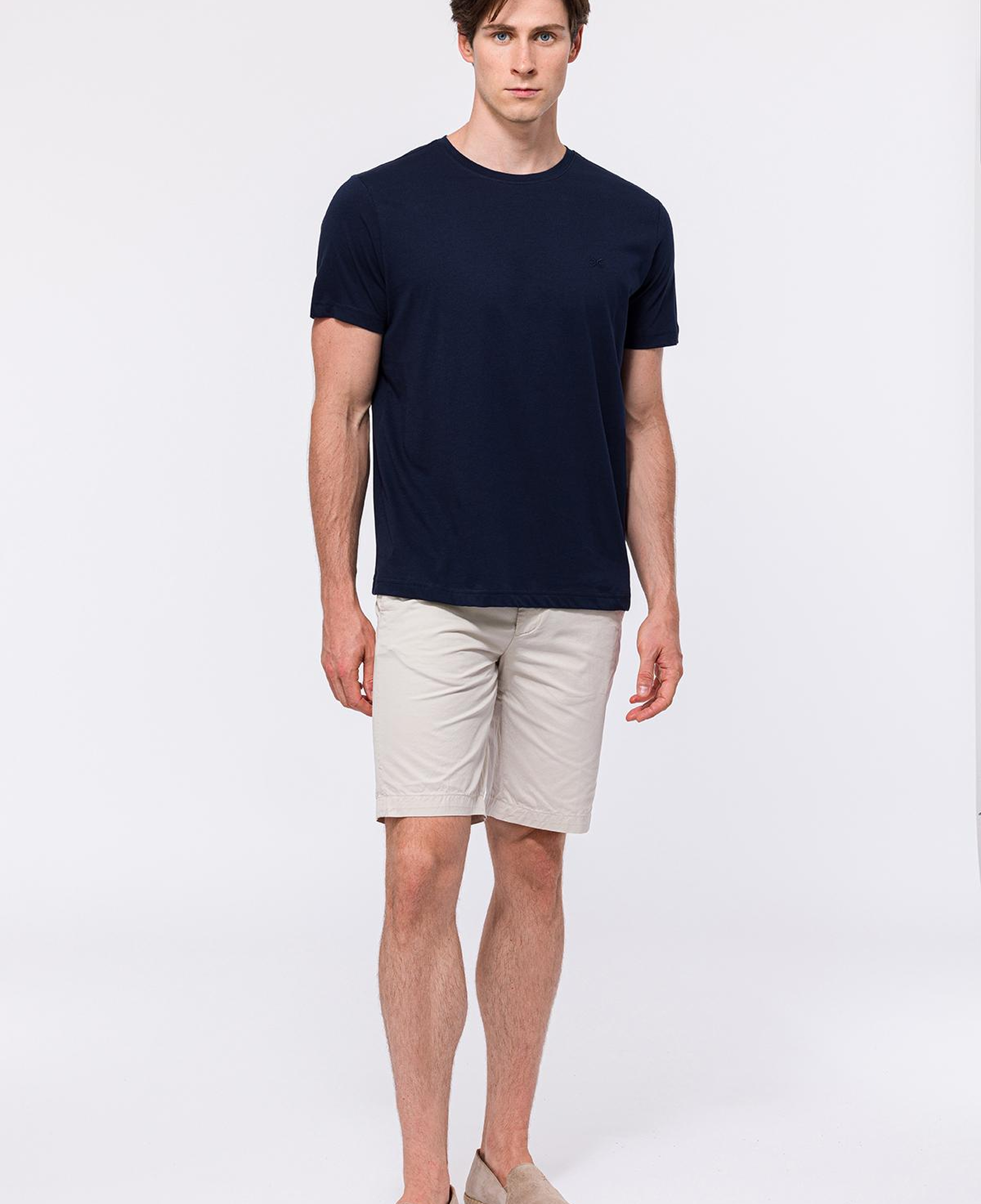 Erkek Lacivert Organik Pamuklu Bisiklet Yaka T-Shirt