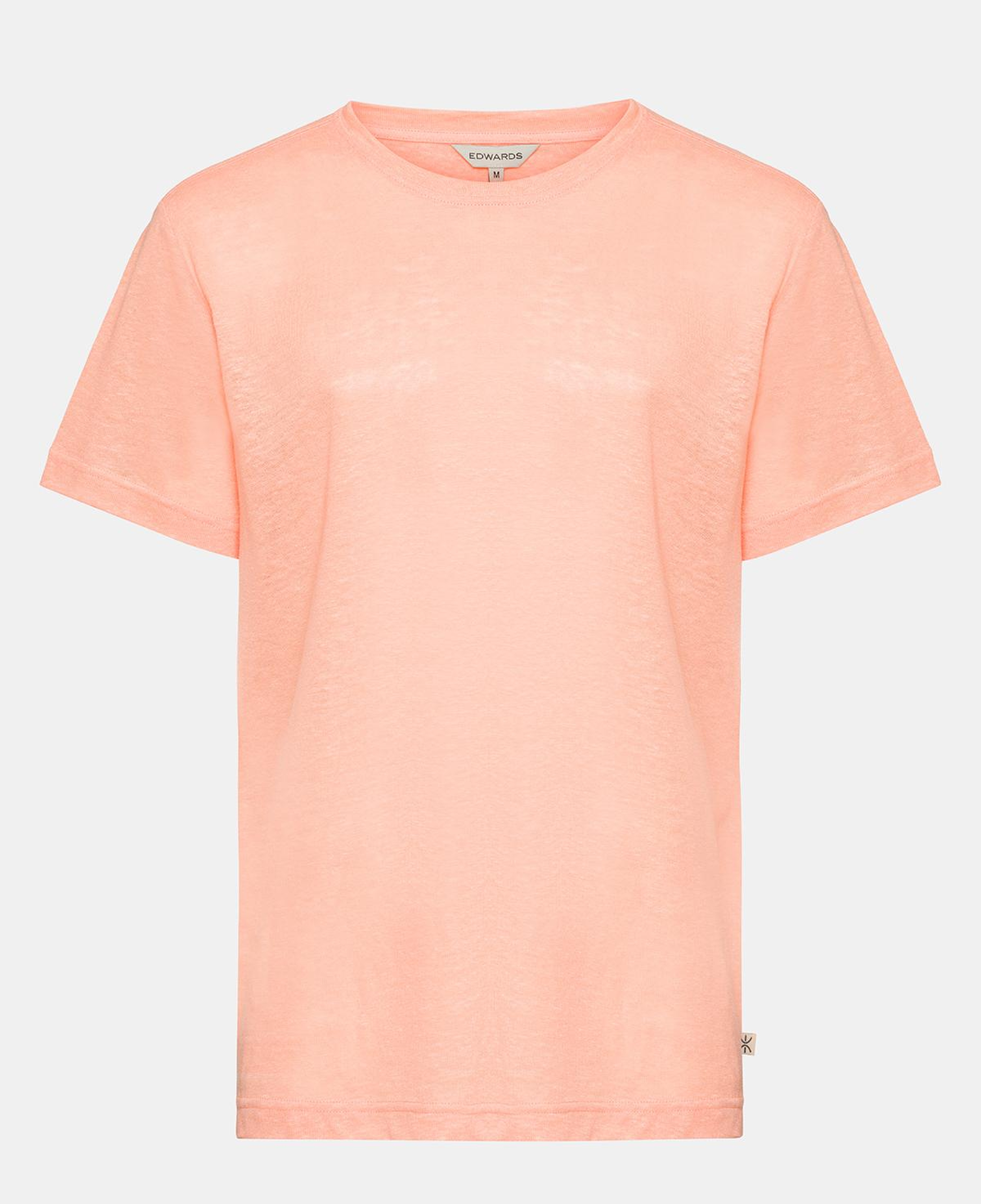 Erkek Pembe Bisiklet Yaka Keten T-Shirt