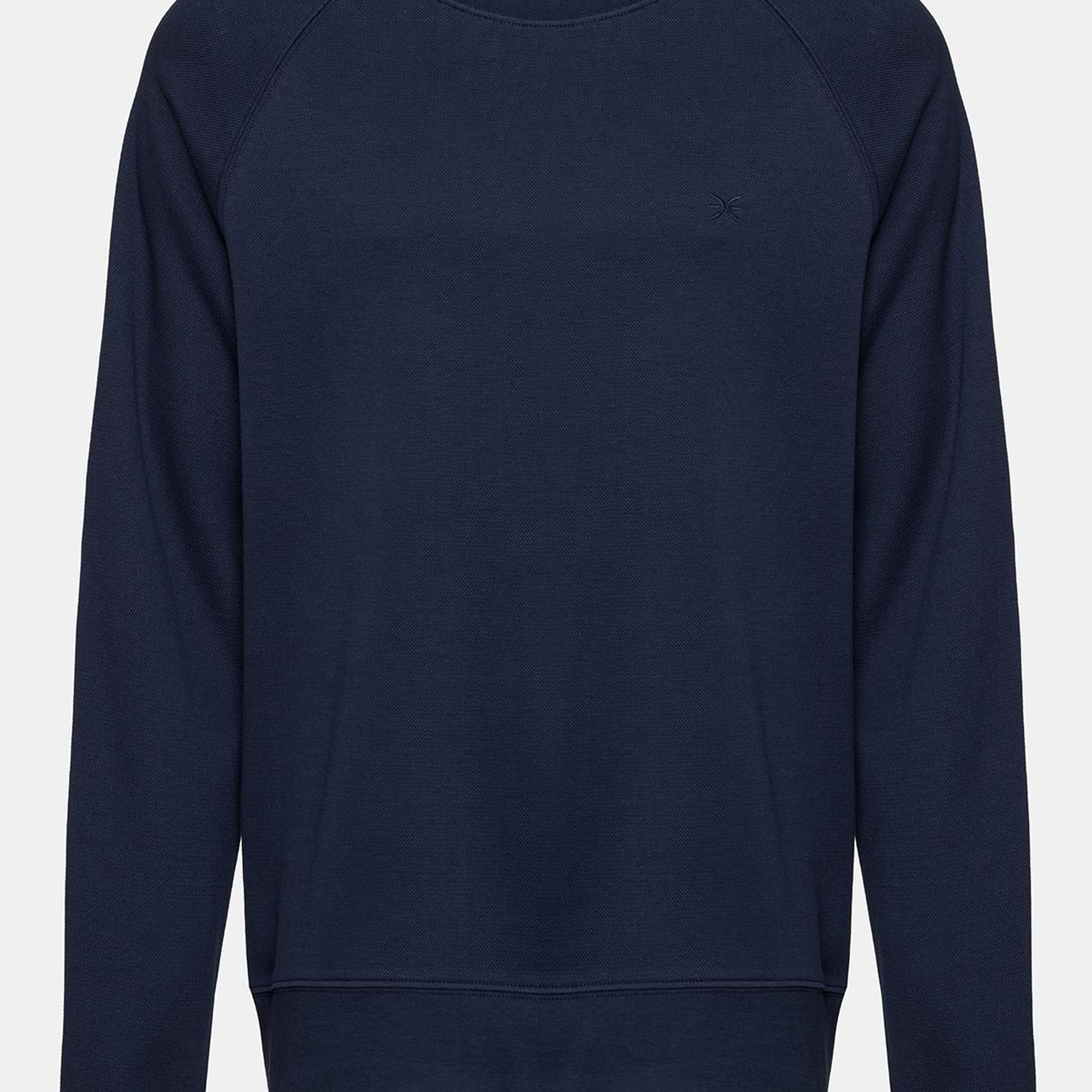 Erkek Lacivert Bisiklet Yaka Organik Pamuklu Sweatshirt