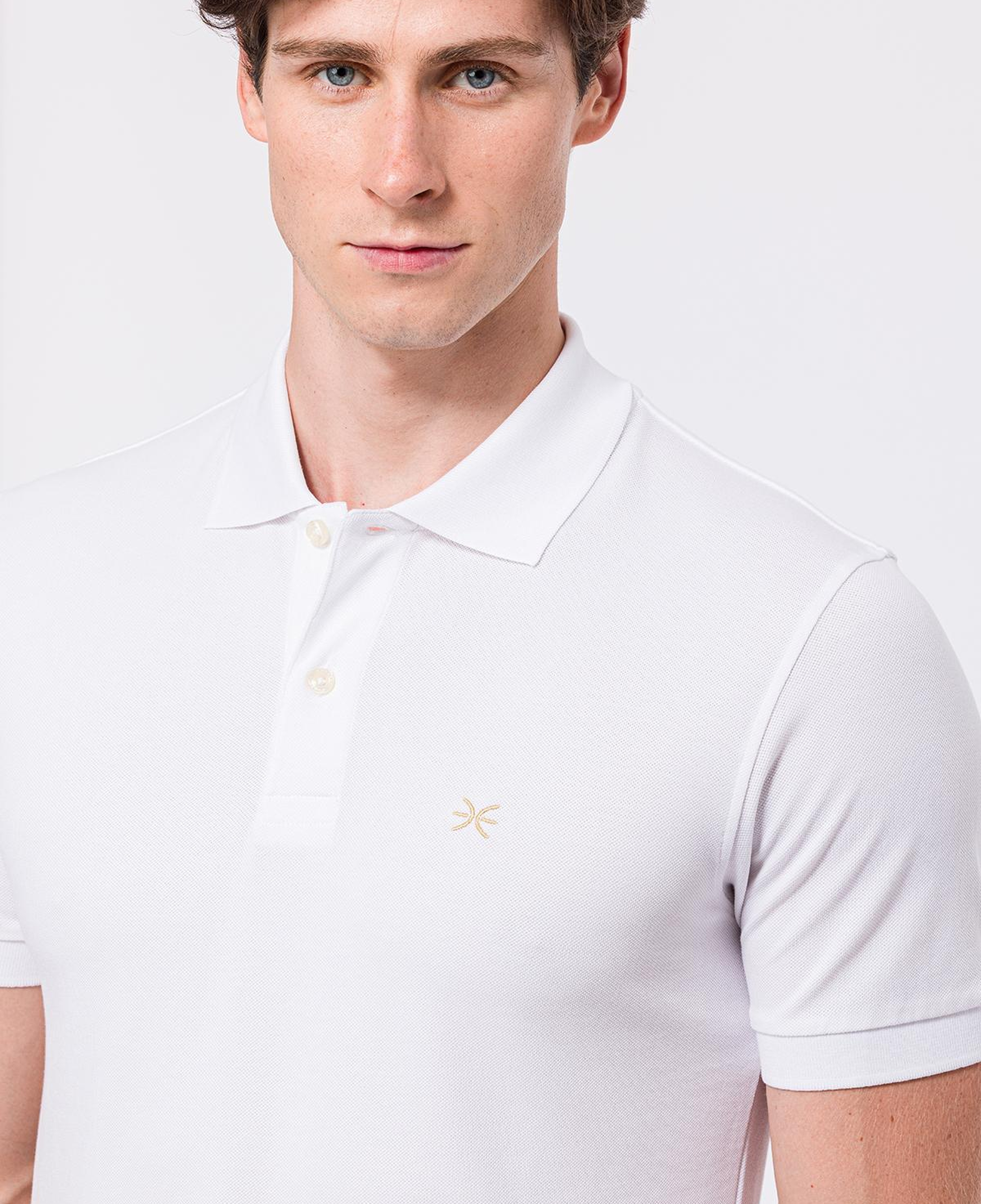 Erkek Beyaz Kısa Kollu Polo Yaka T-Shirt