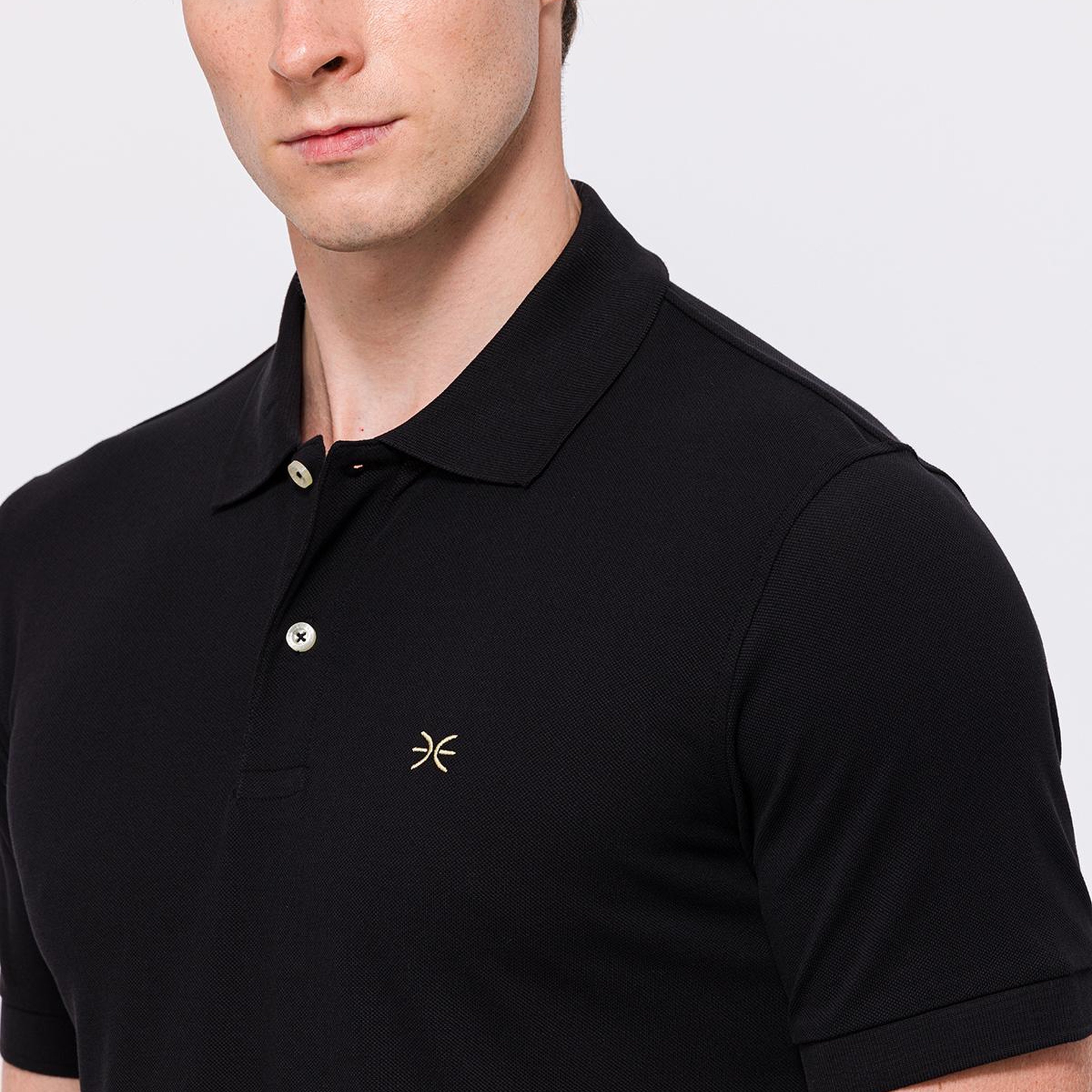 Erkek Siyah Kısa Kollu Polo Yaka T-Shirt
