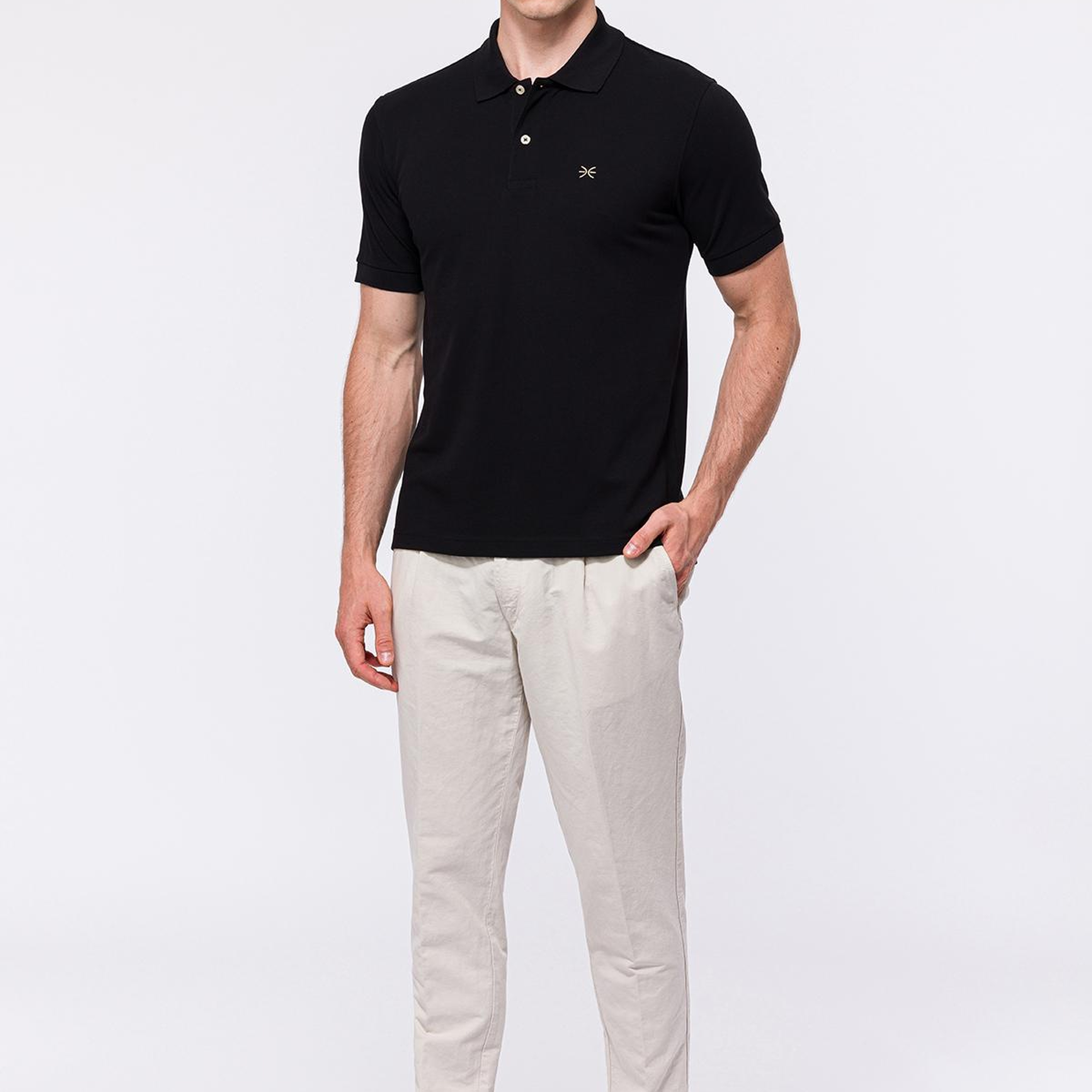 Erkek Siyah Kısa Kollu Polo Yaka T-Shirt