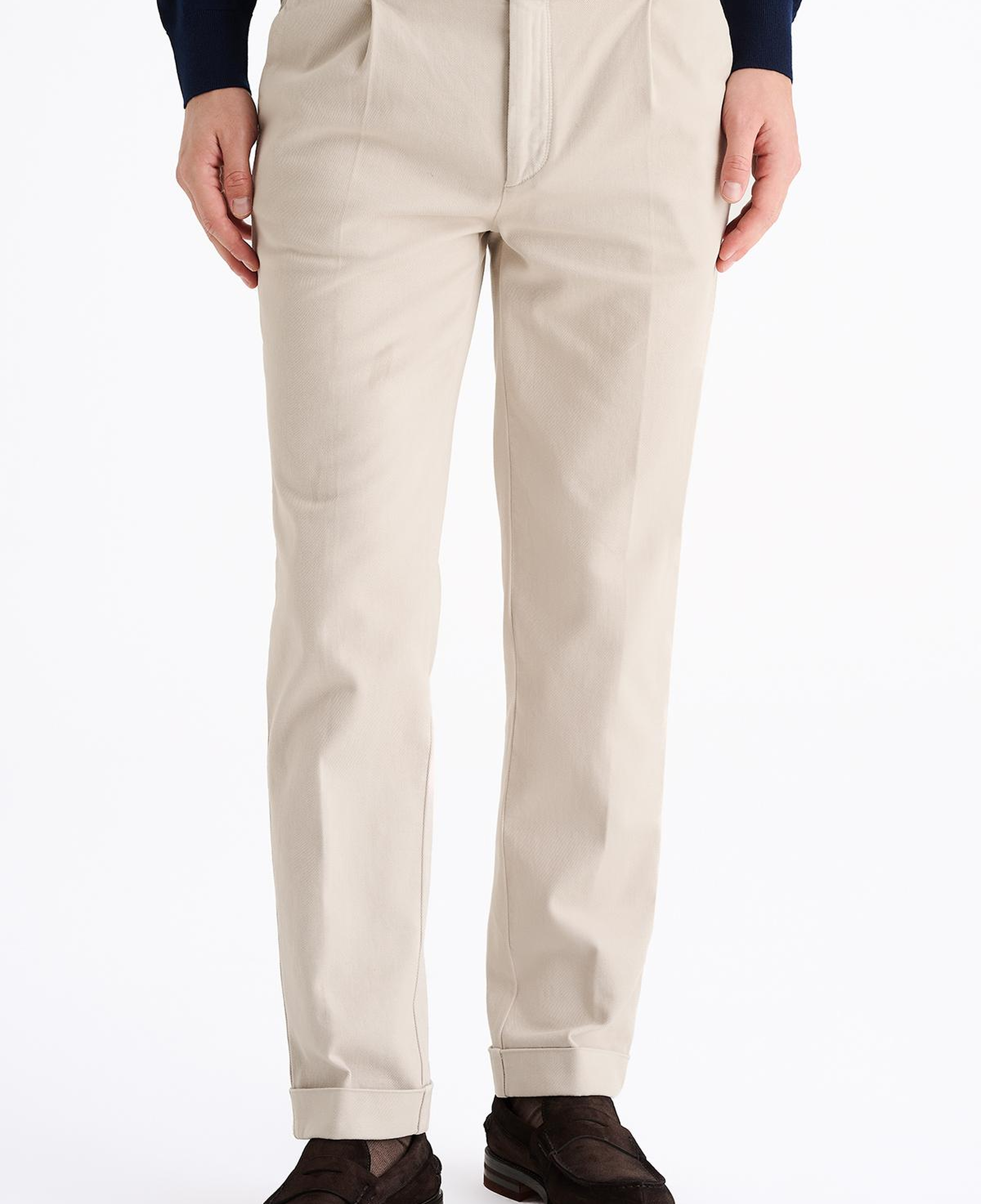 Erkek Bej Slim Fit Chino Pantolon