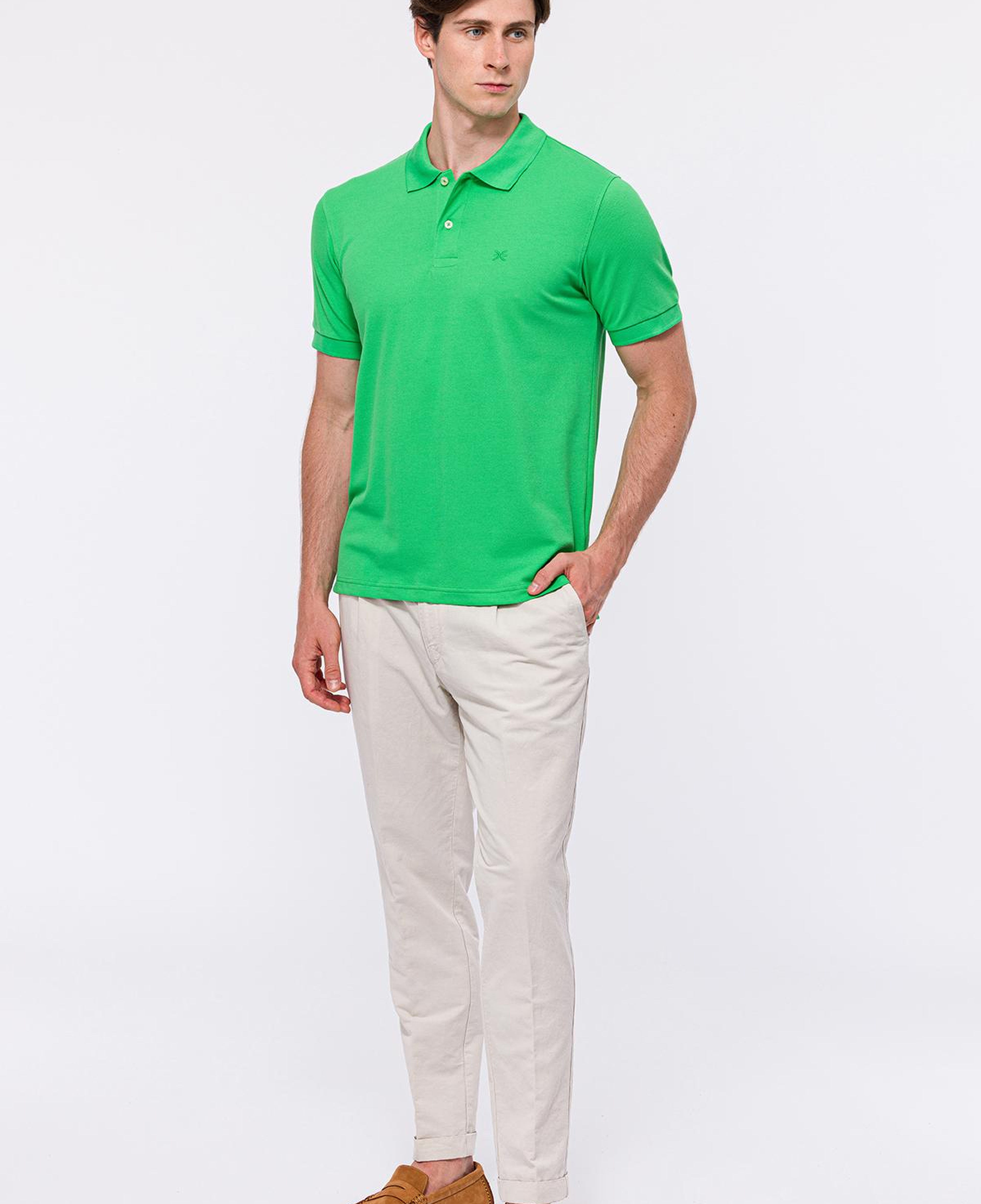 Erkek Yeşil Kısa Kollu Polo Yaka T-Shirt