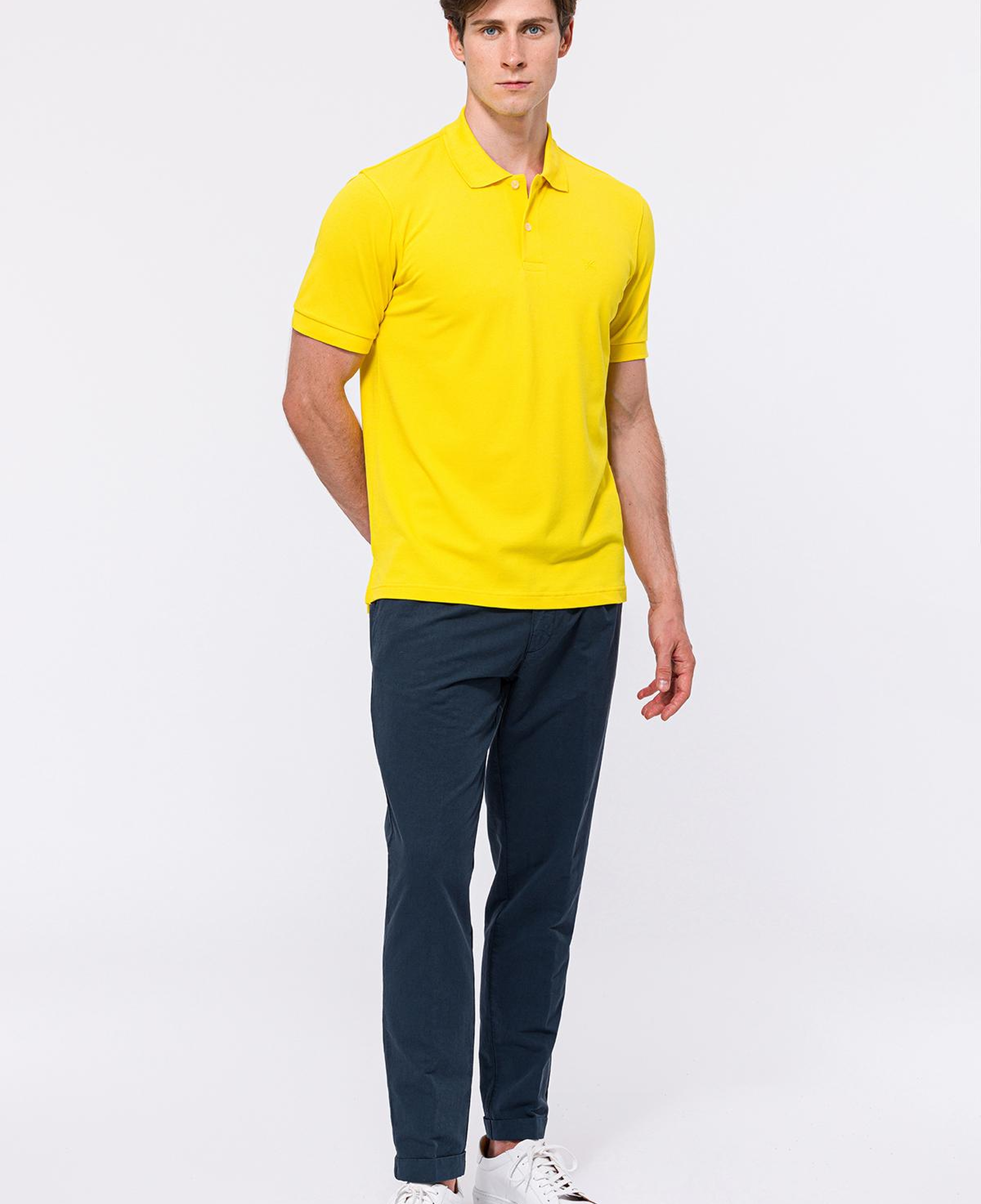 Erkek Sarı Kısa Kollu Polo Yaka T-Shirt