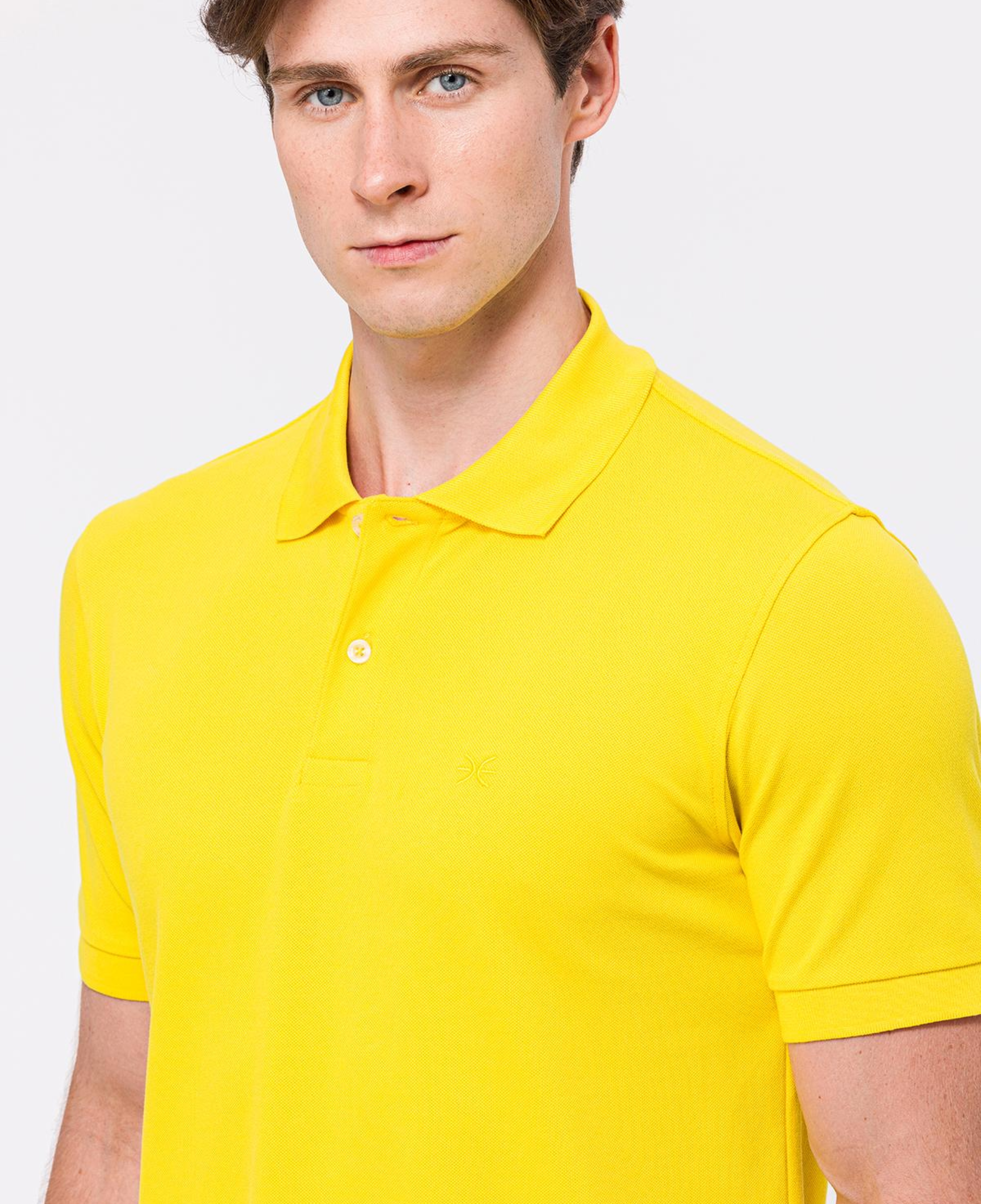 Erkek Sarı Kısa Kollu Polo Yaka T-Shirt