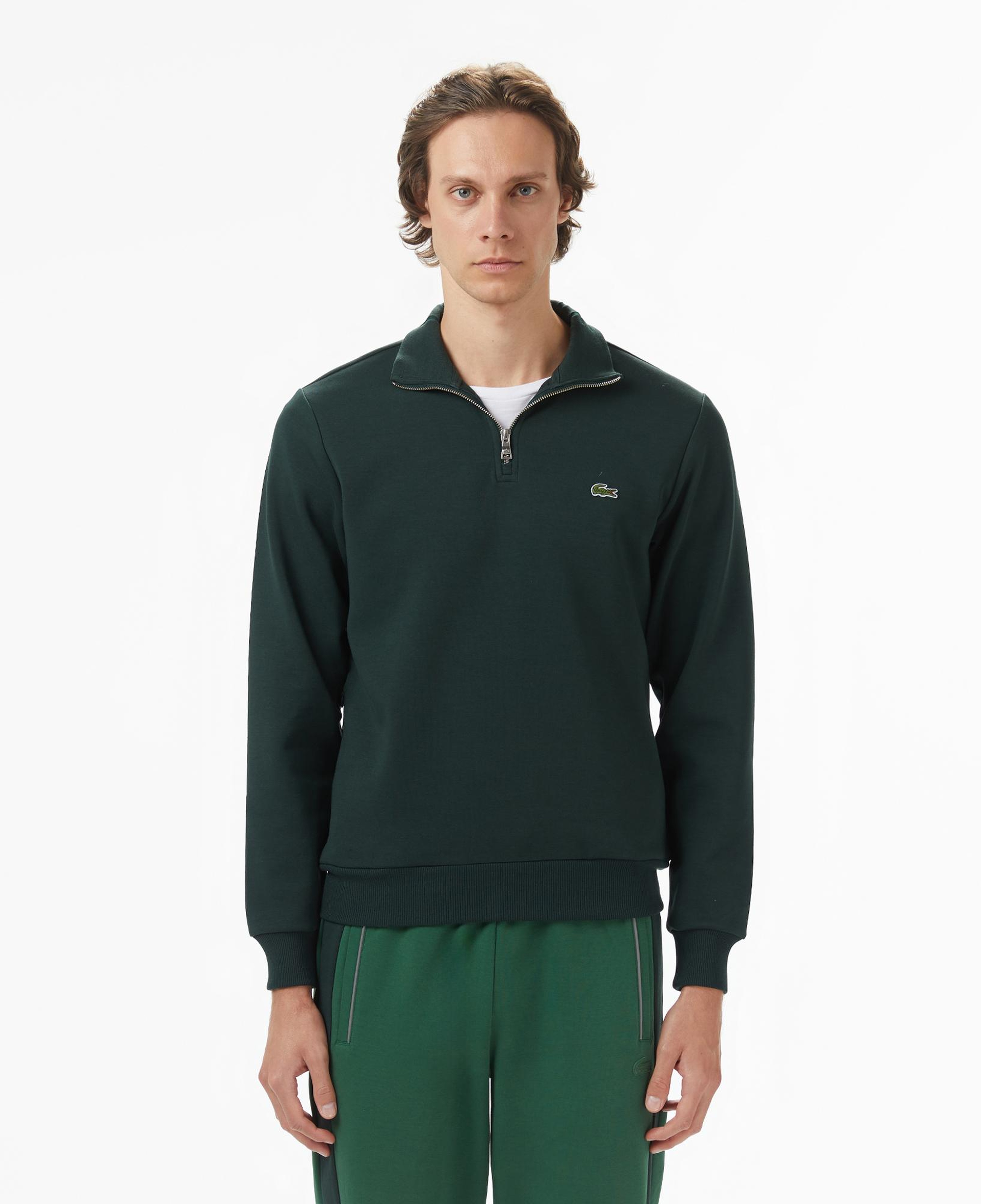 Lacoste Erkek Classic Fit Yarım Fermuarlı Yeşil Sweatshirt