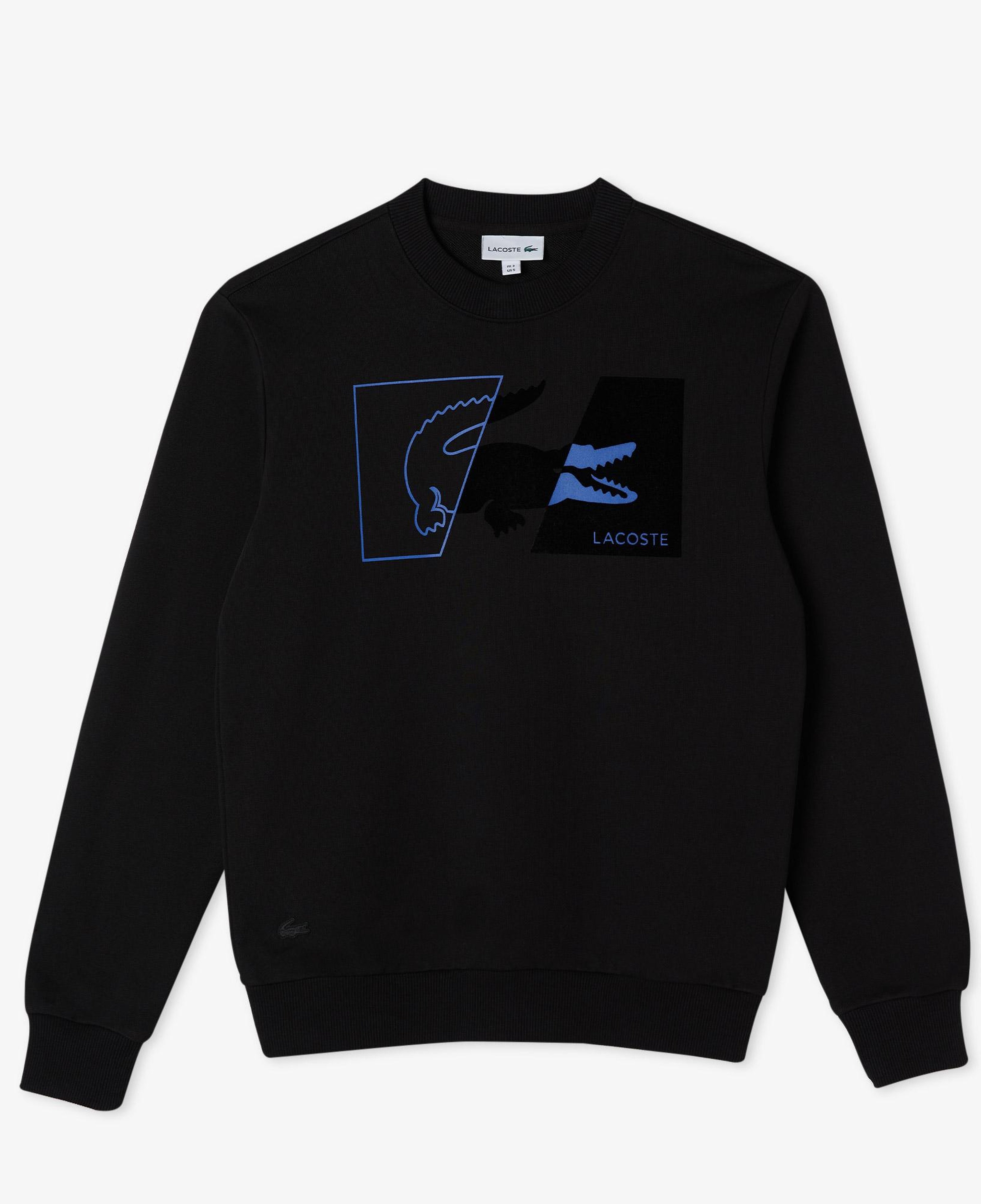 Erkek Regular Fit Bisiklet Yaka Baskılı Siyah Sweatshirt
