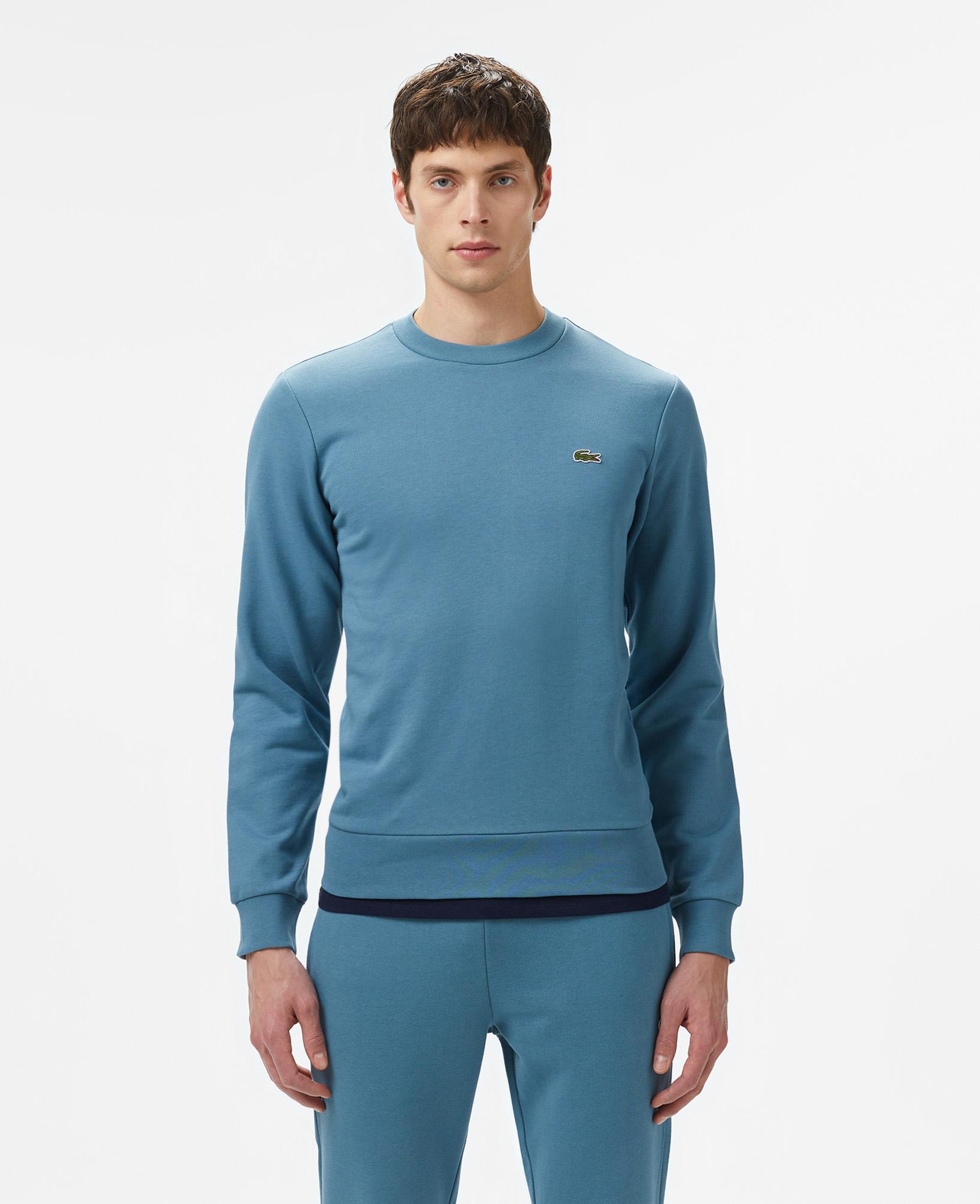 Erkek Classic Fit Bisiklet Yaka Mavi Sweatshirt